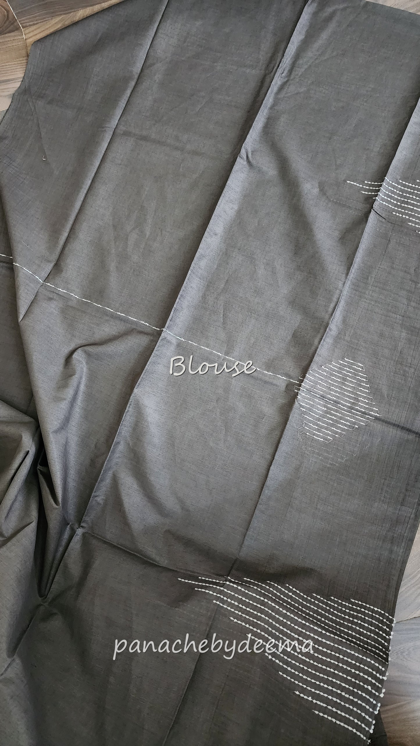 Bamboo butta saree | Brownish grey| BB3