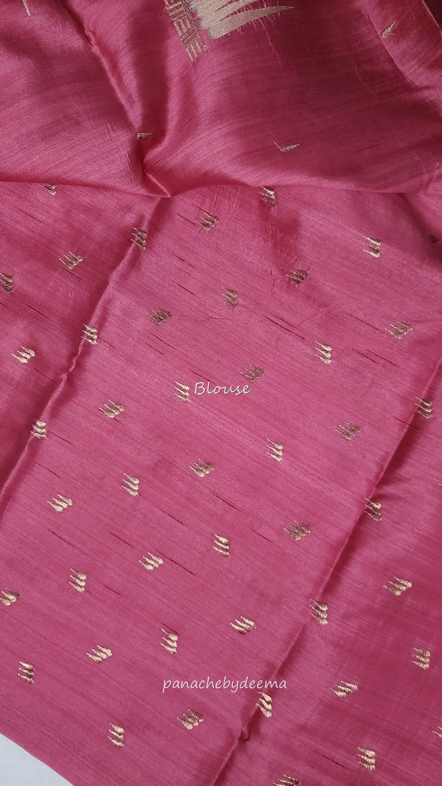 Look festive ready in this premium semi raw silk designer saree with beautiful embroidery | Light pink | P10