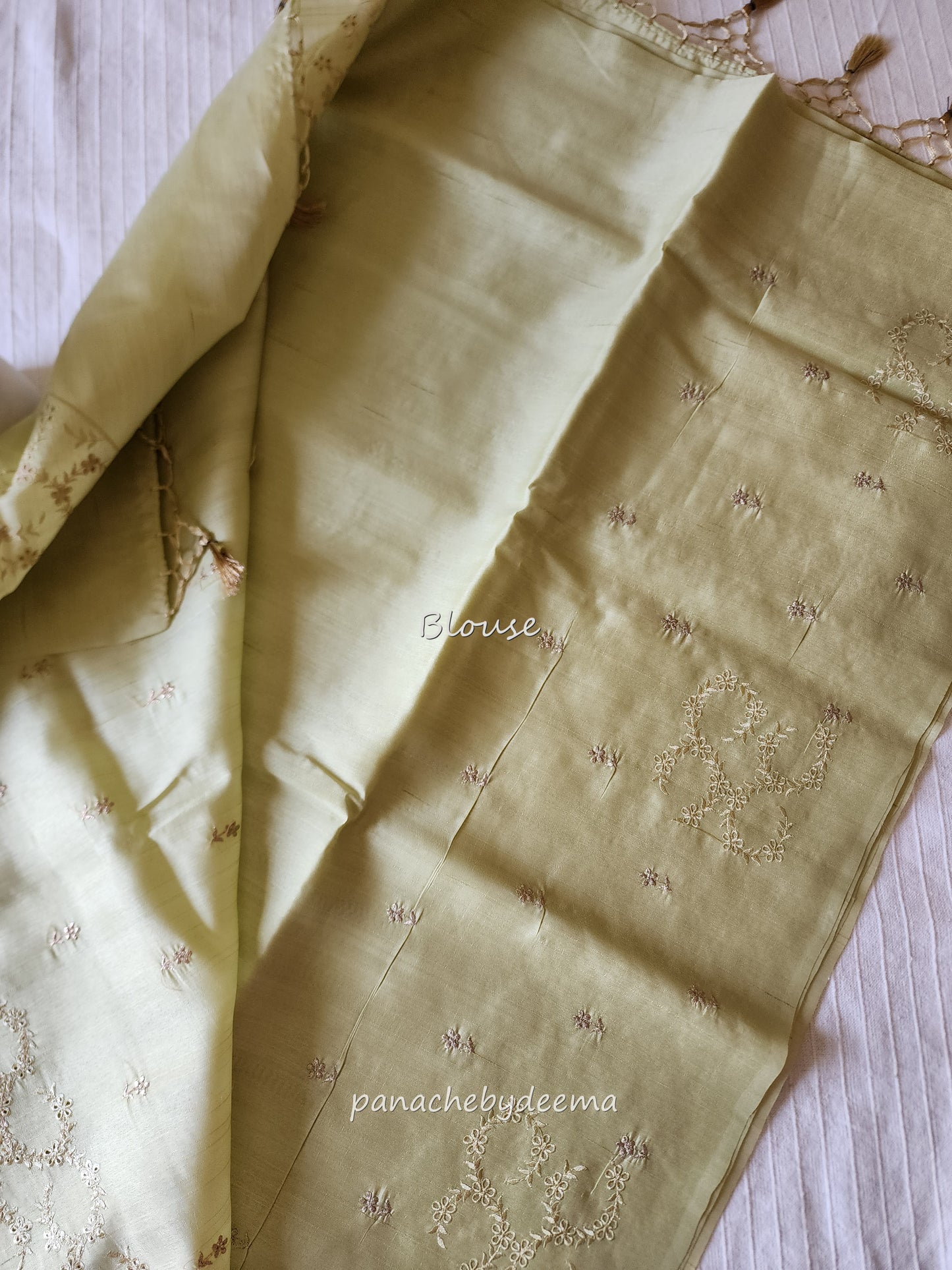 Semi raw silk designer saree with intricate cut work borders and embroidery | Lemon yellow | DY10