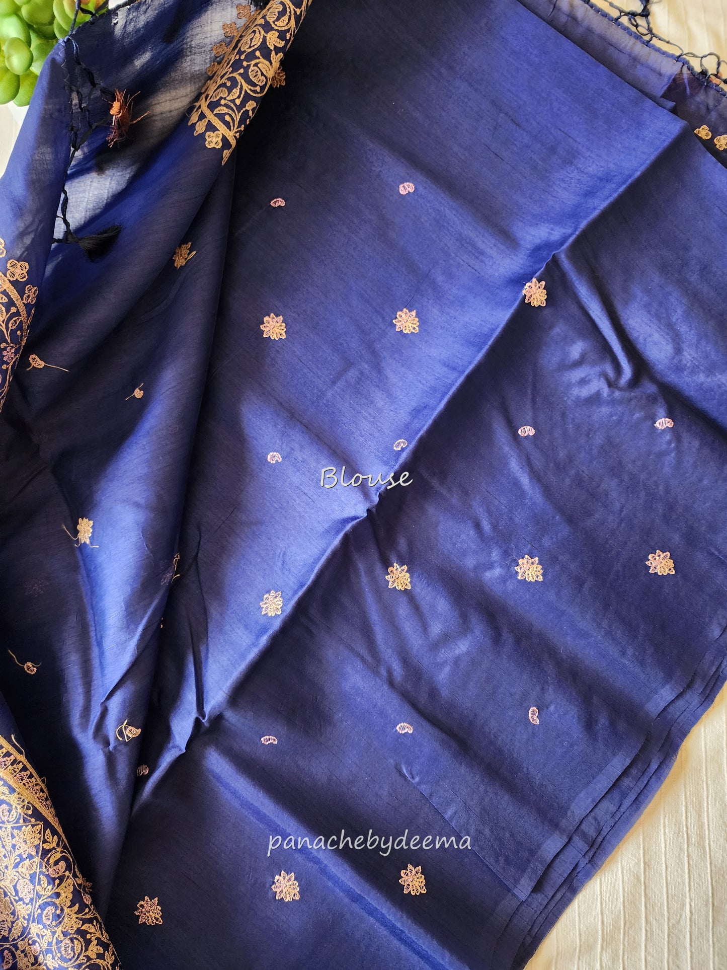 Matka silk designer saree with heavy embroidery | Dark Blue | MT8