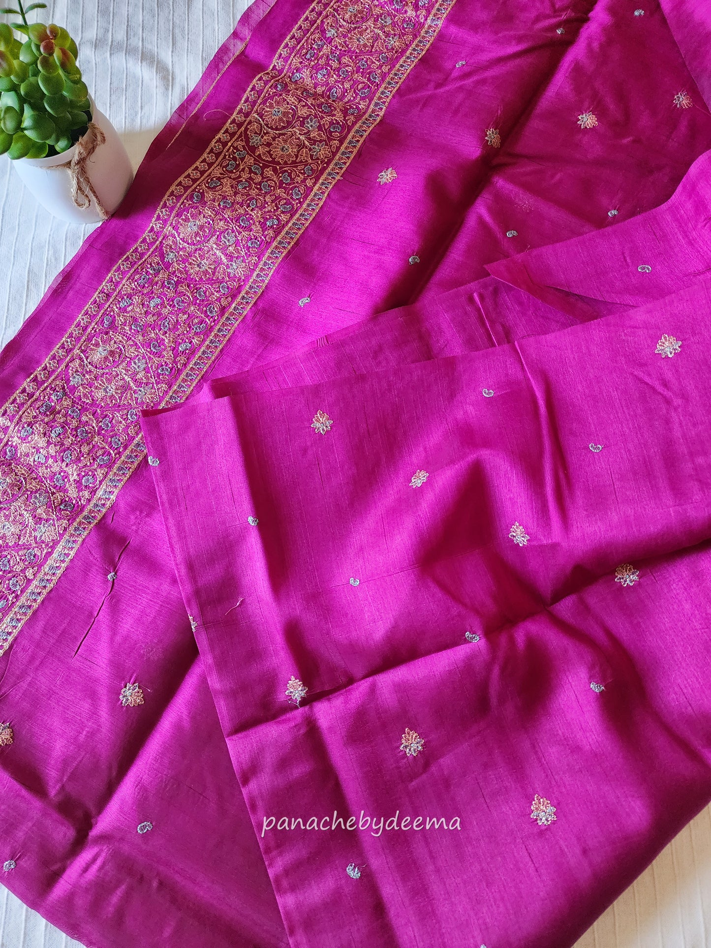 Matka silk designer saree with heavy embroidery | Vadamalli shade | MT6