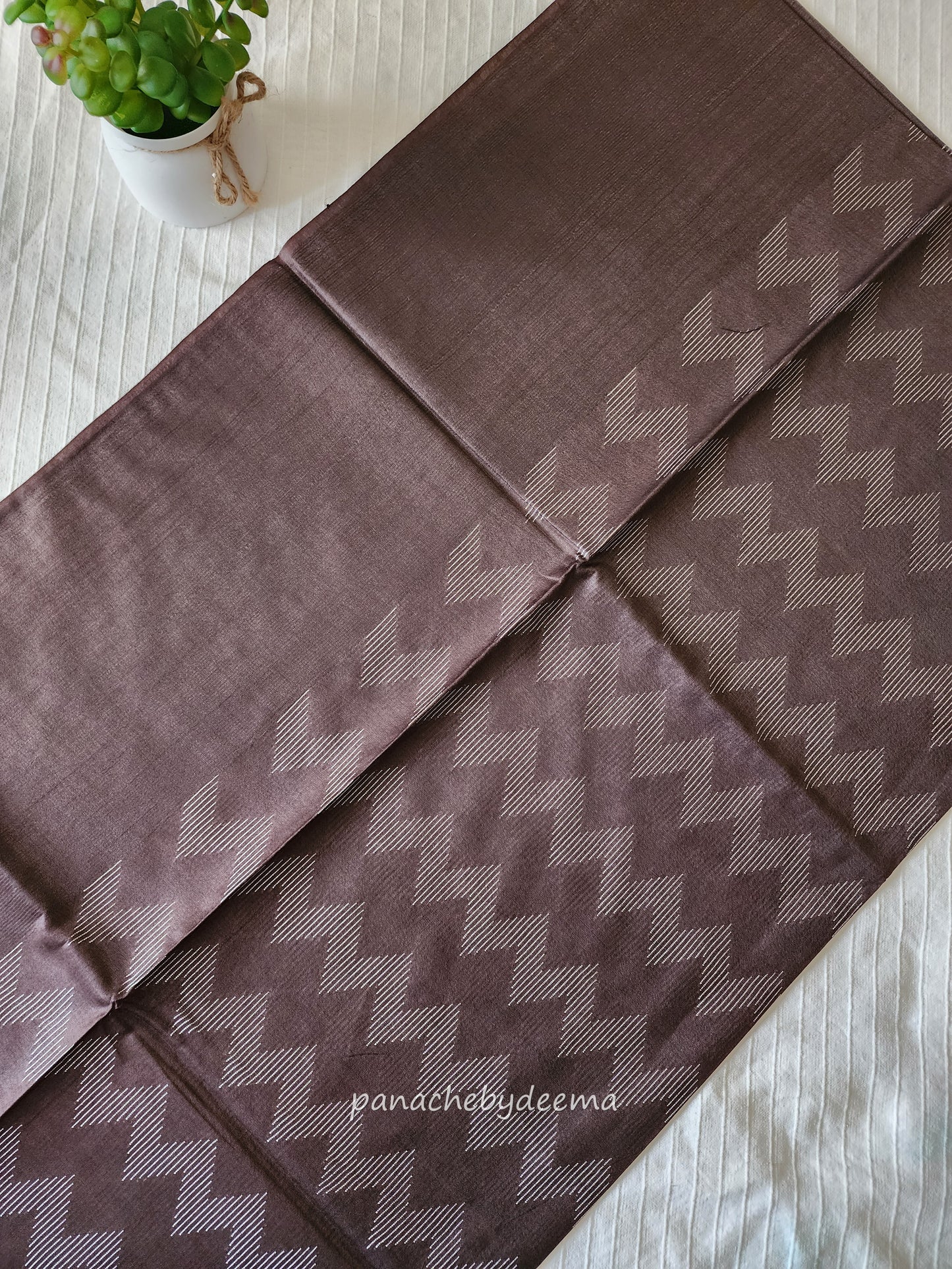 Beautiful semi munga silk saree | Coffee brown | MS7