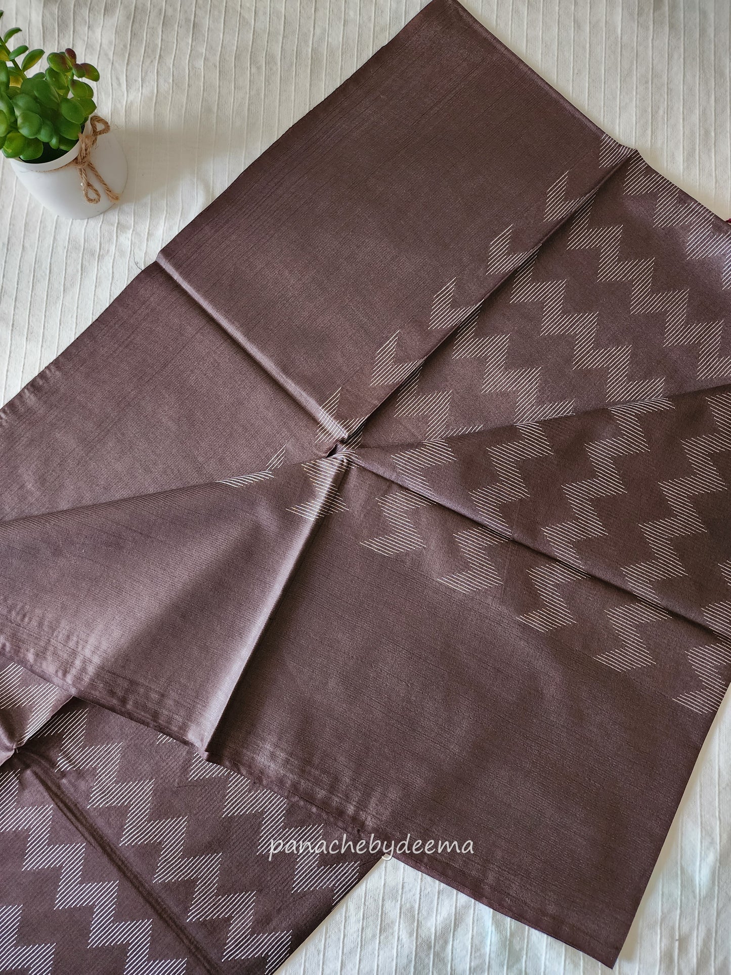 Beautiful semi munga silk saree | Coffee brown | MS7
