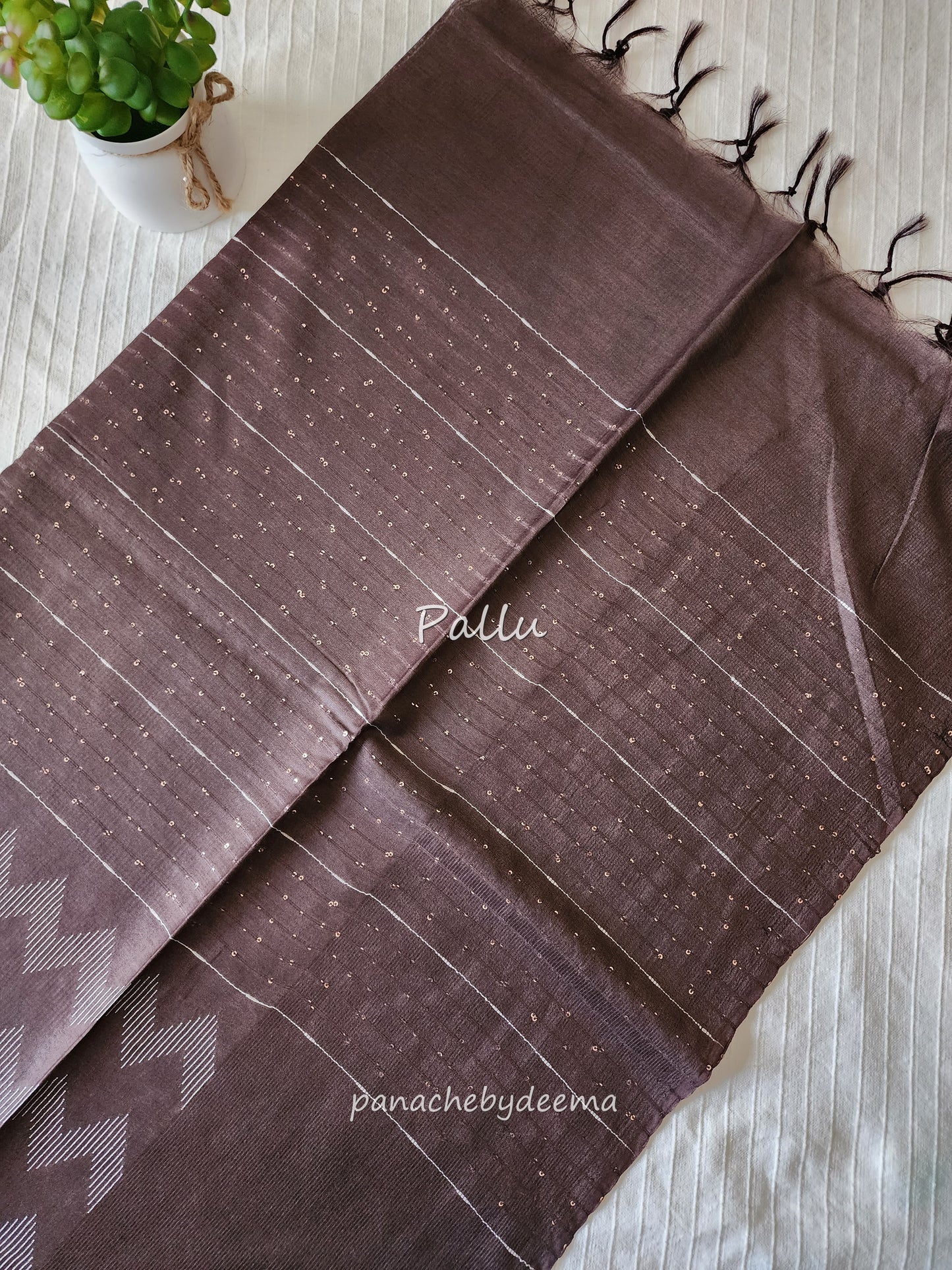 Beautiful semi munga silk saree | Coffee brown | MS7