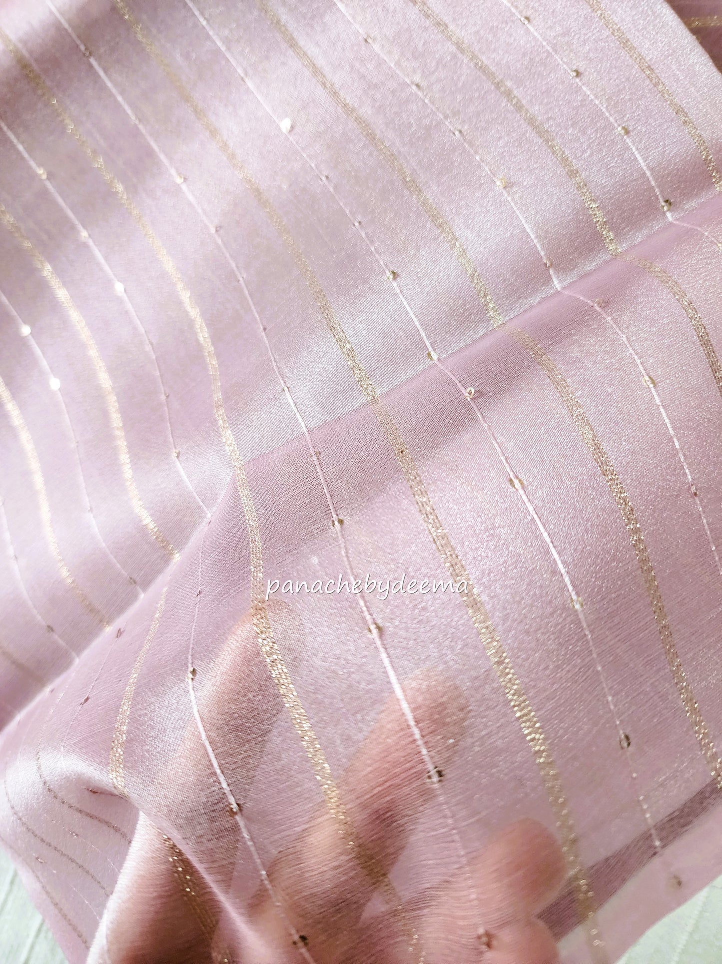 Tissue organza saree with sequins | pink | T1