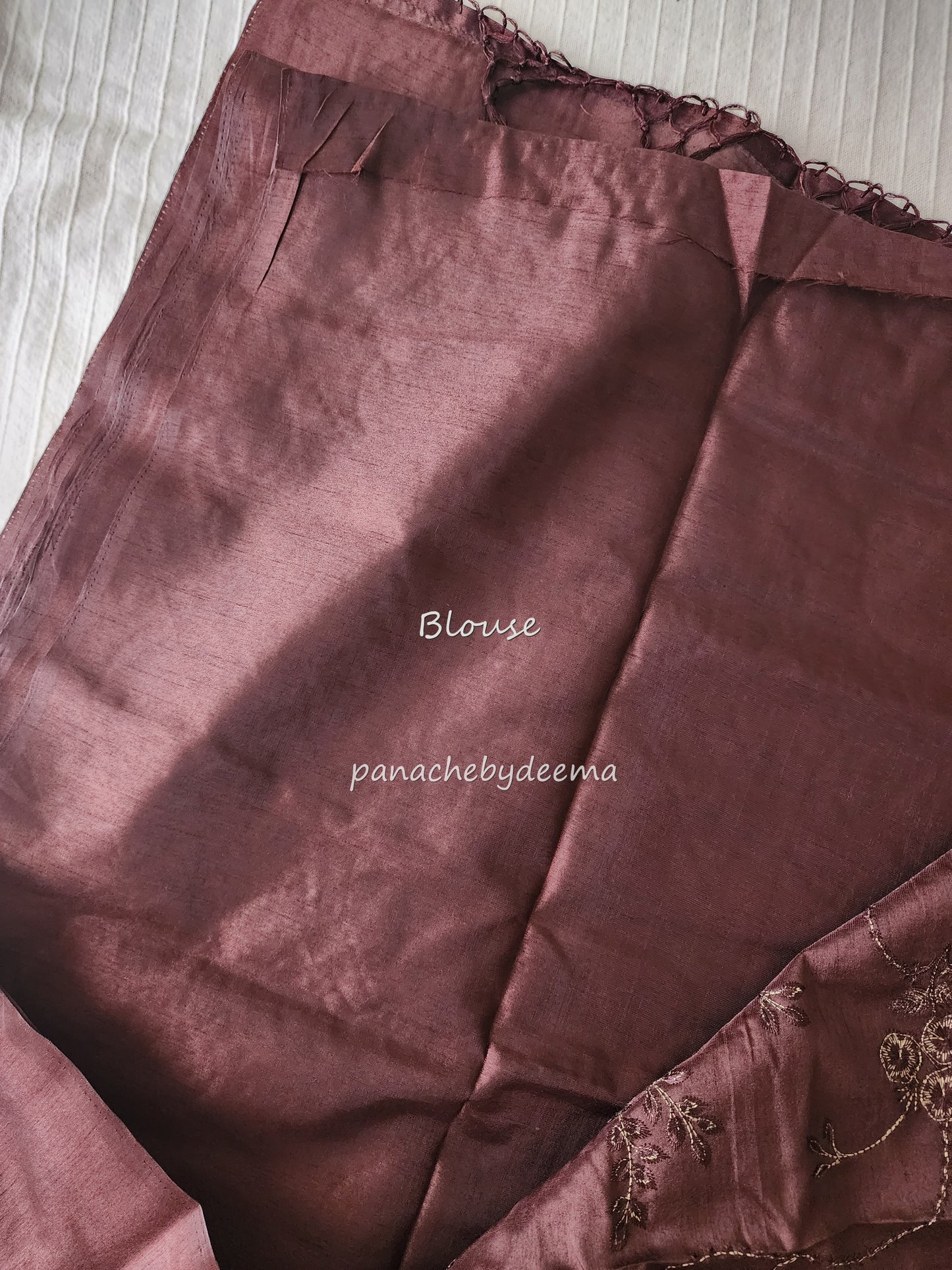 Art silk saree with embroidery | Coffee brown | A3