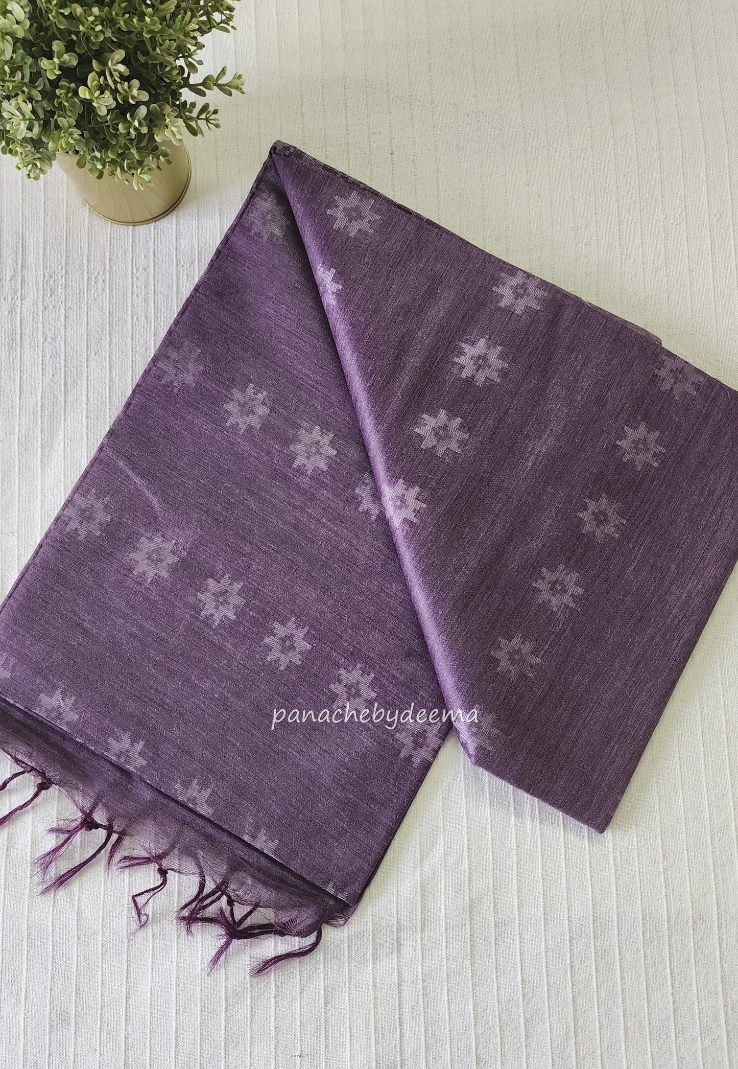 Semi tussar saree with thread weaving | Purple | CH5