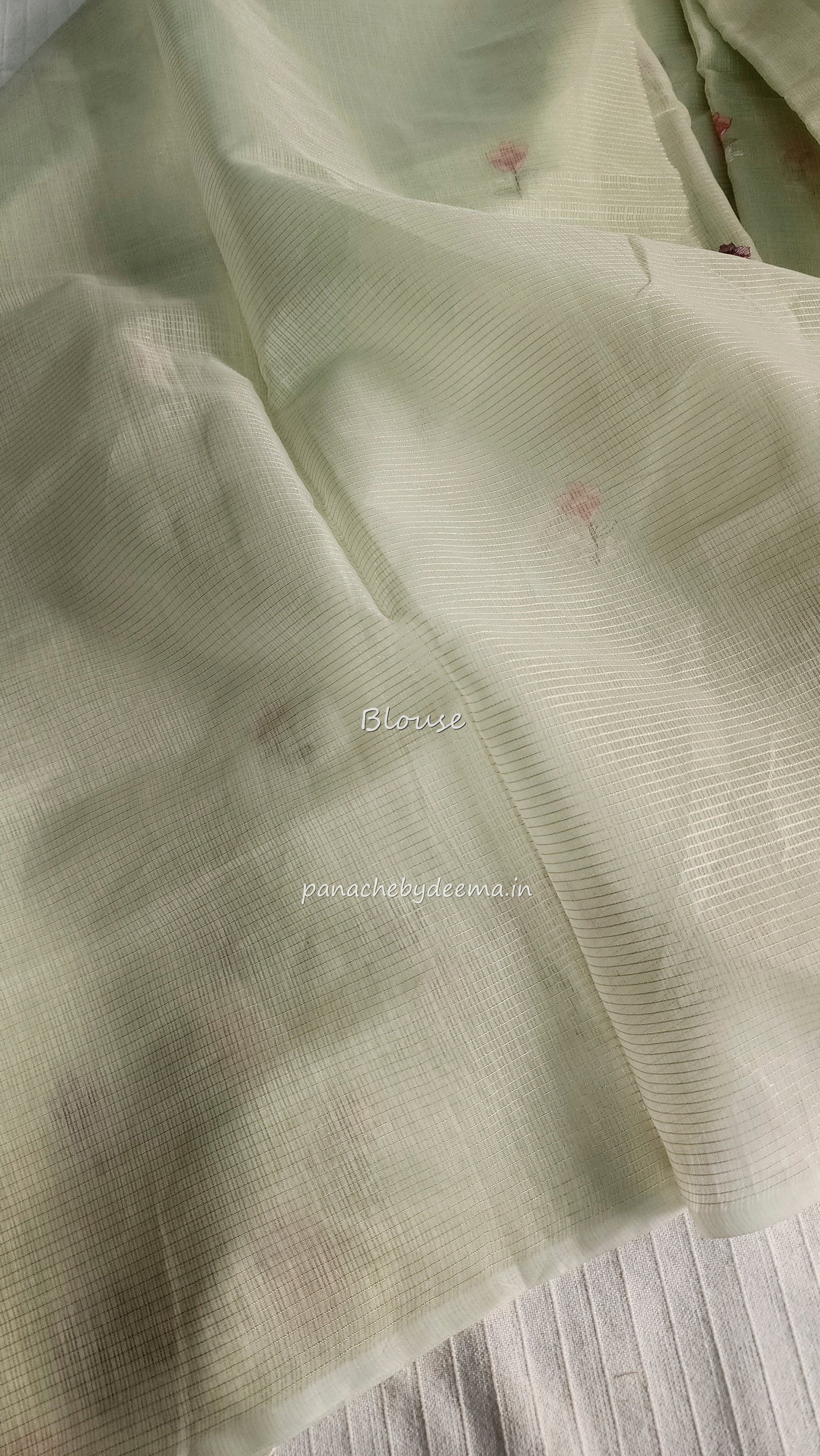 Kota saree with embroidery and scalloped borders| Light green |KT2