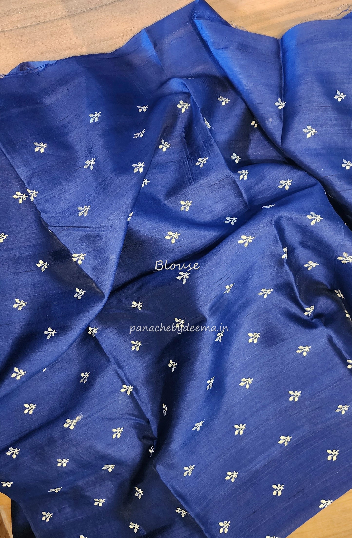 Matka silk designer saree with embroidery | Dark blue | SC4