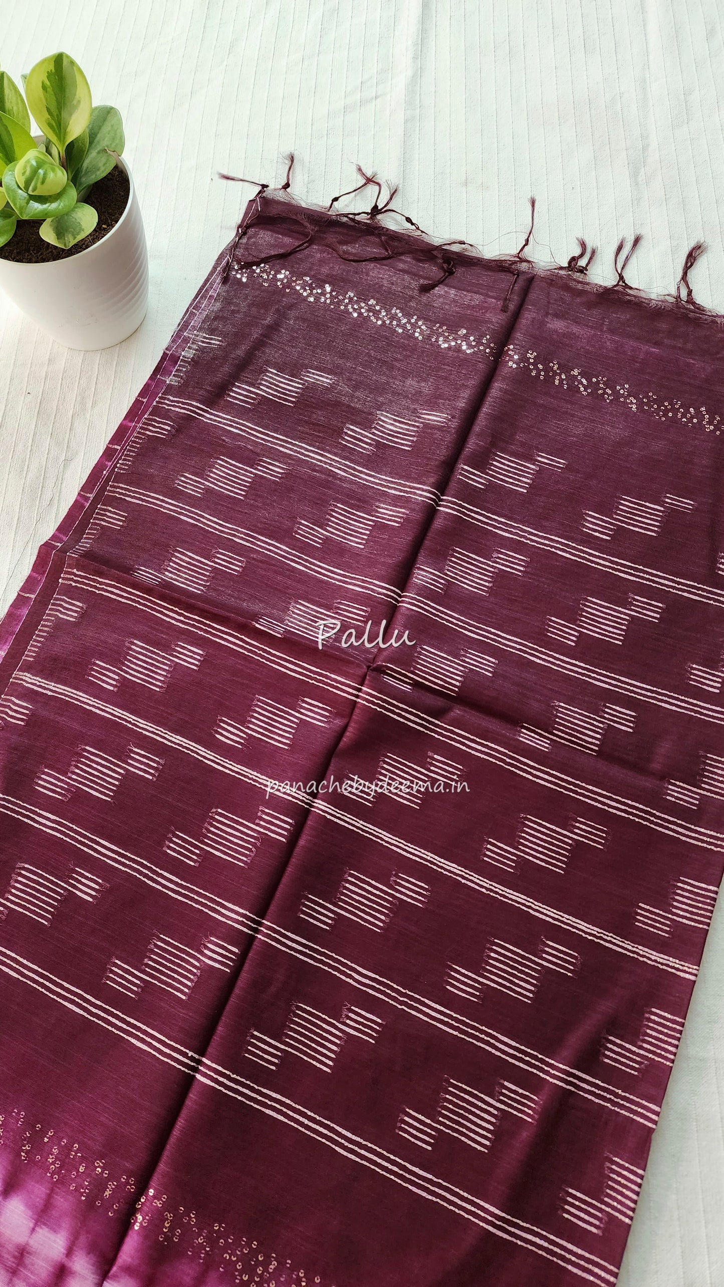 Semi tussar saree with shibori design | Purple | D16