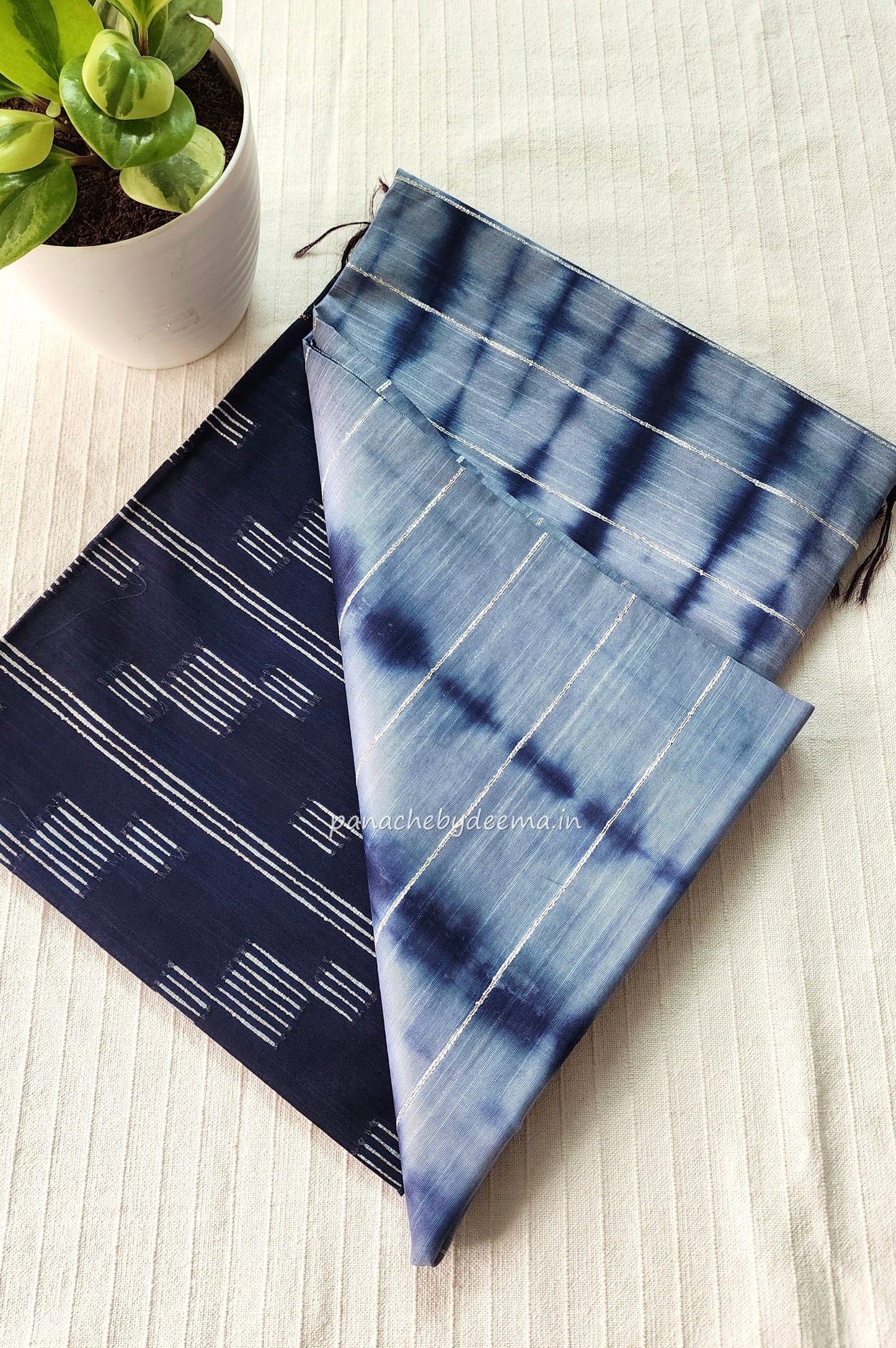 Semi tussar saree with shibori design | Blue| D15