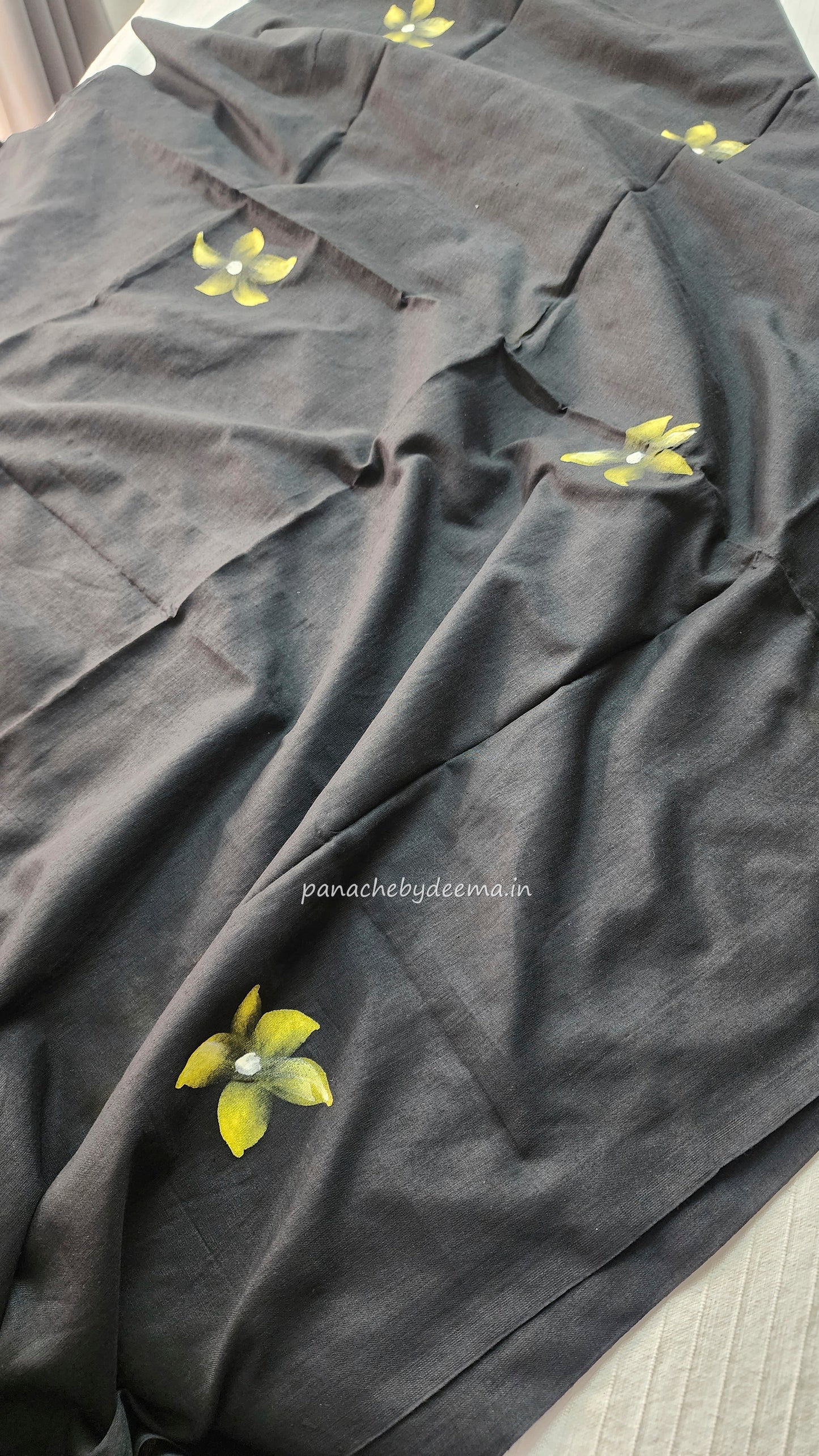 Hand painted mul cotton saree |F1