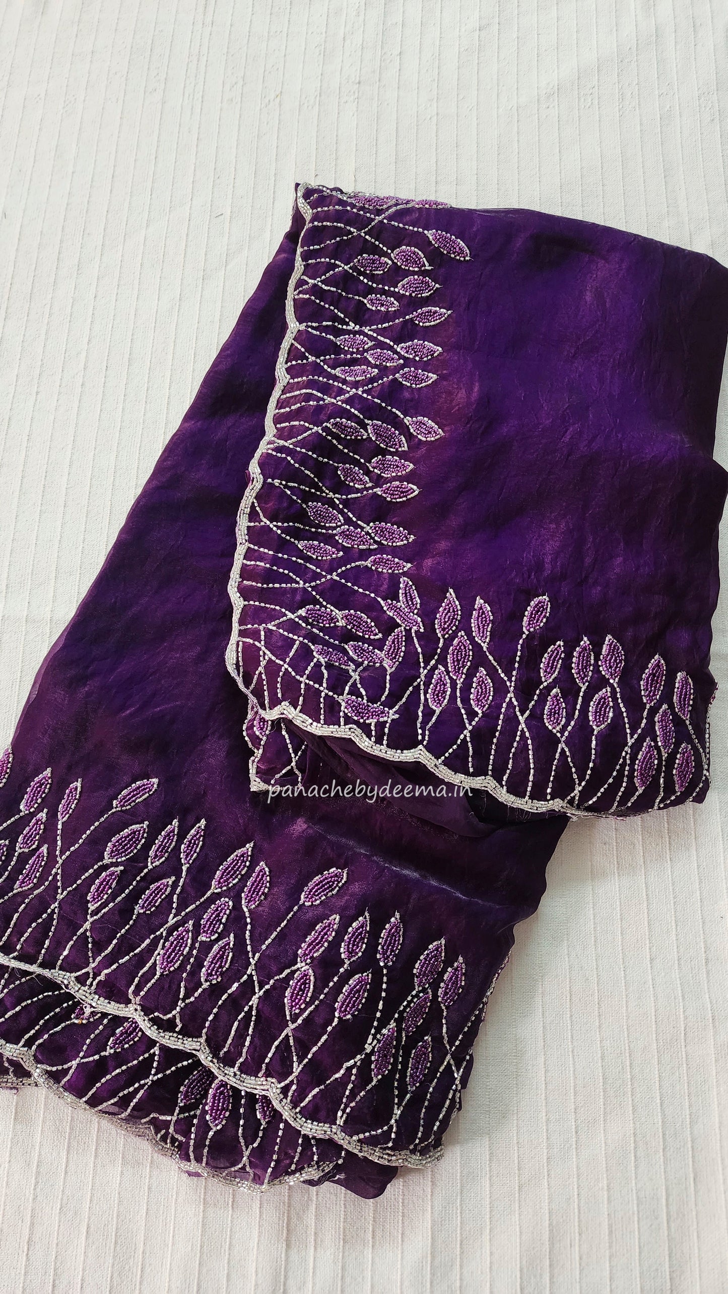 Desiger saree with heavy handwork| Dark violet | TS5