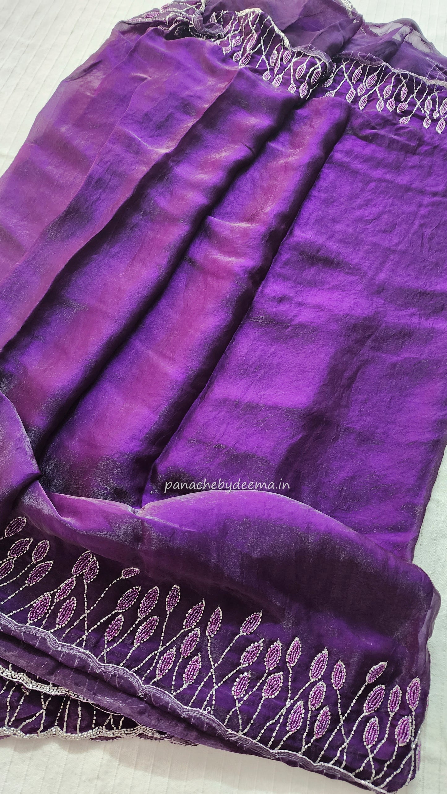 Desiger saree with heavy handwork| Dark violet | TS5