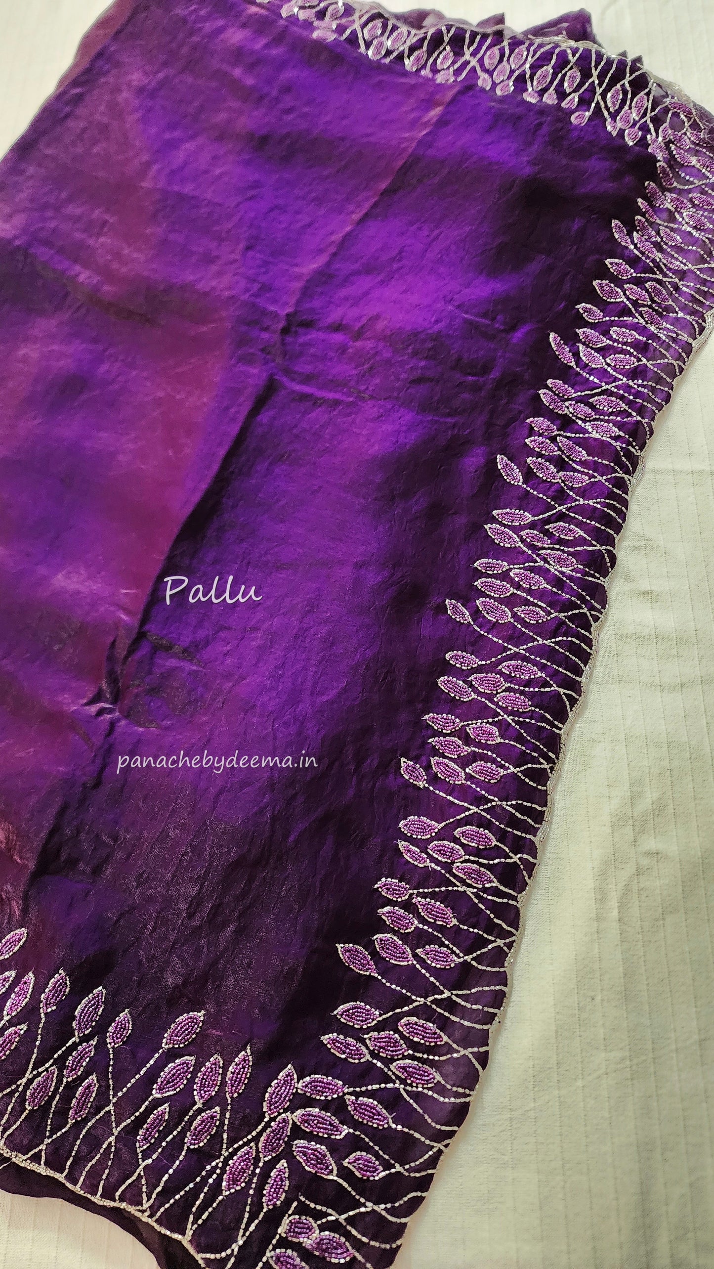 Desiger saree with heavy handwork| Dark violet | TS5