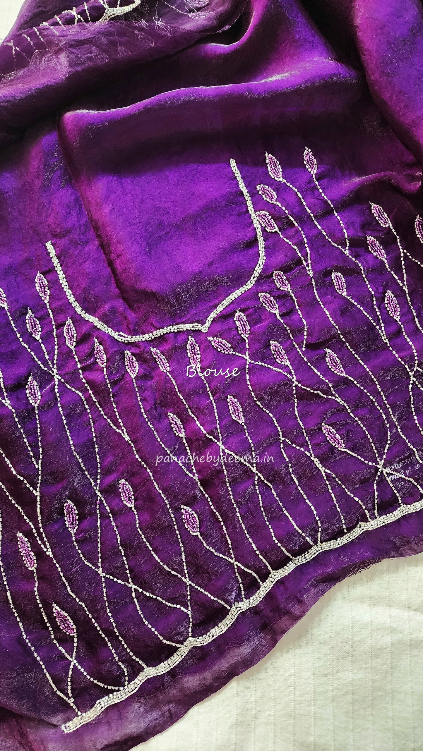 Desiger saree with heavy handwork| Dark violet | TS5