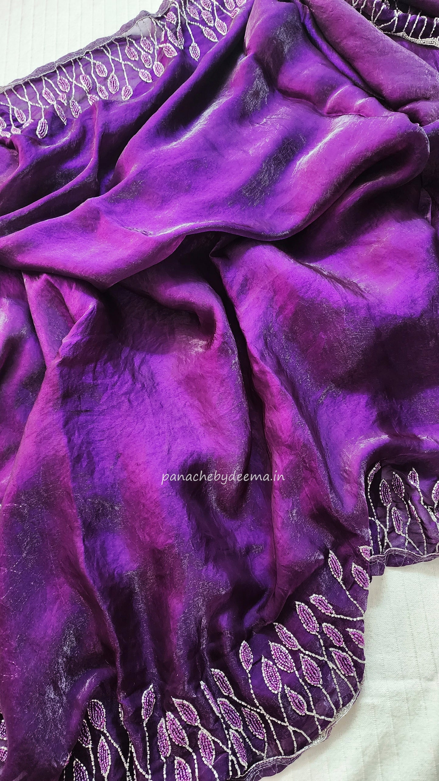 Desiger saree with heavy handwork| Dark violet | TS5