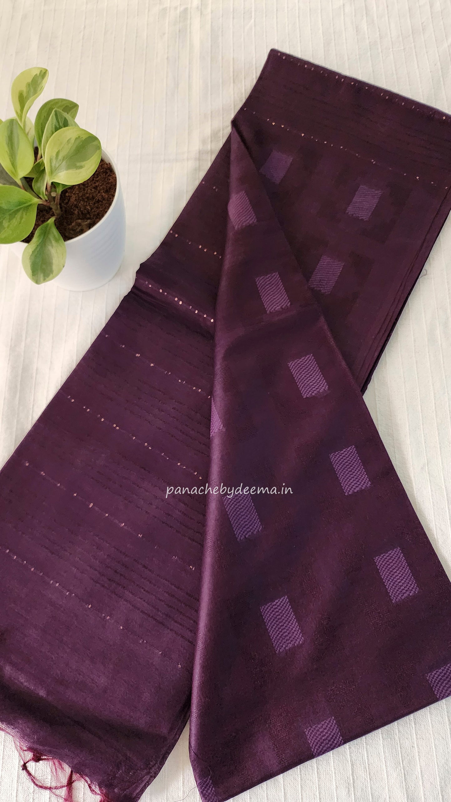 Beautiful semi munga silk saree | Grape | M1