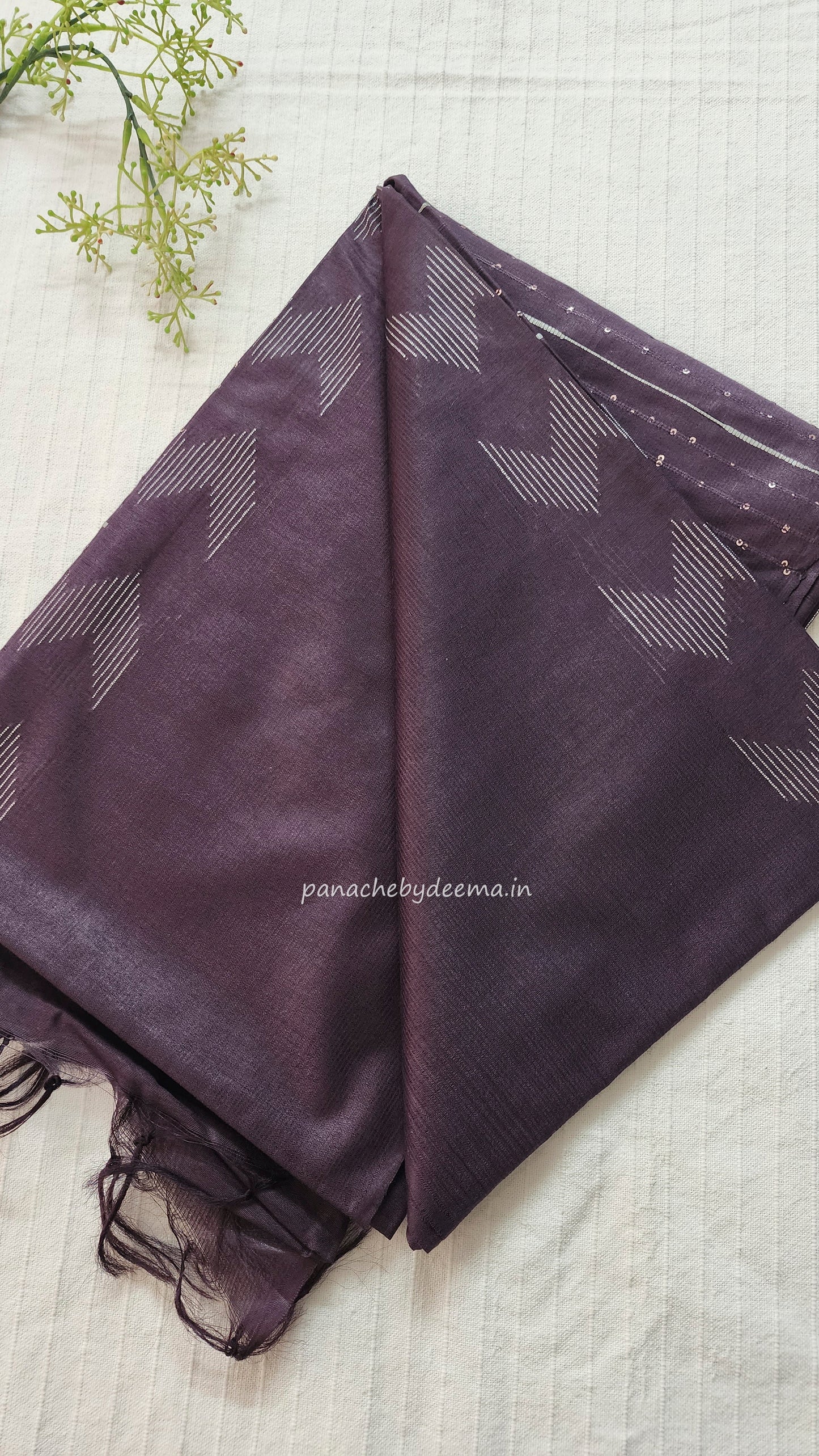 Beautiful semi munga silk saree | Wine | MS8