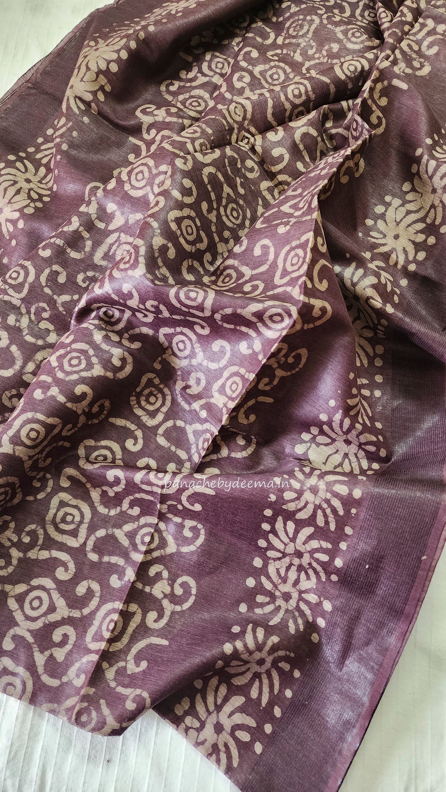 Semi tussar saree with Batik design | BT1