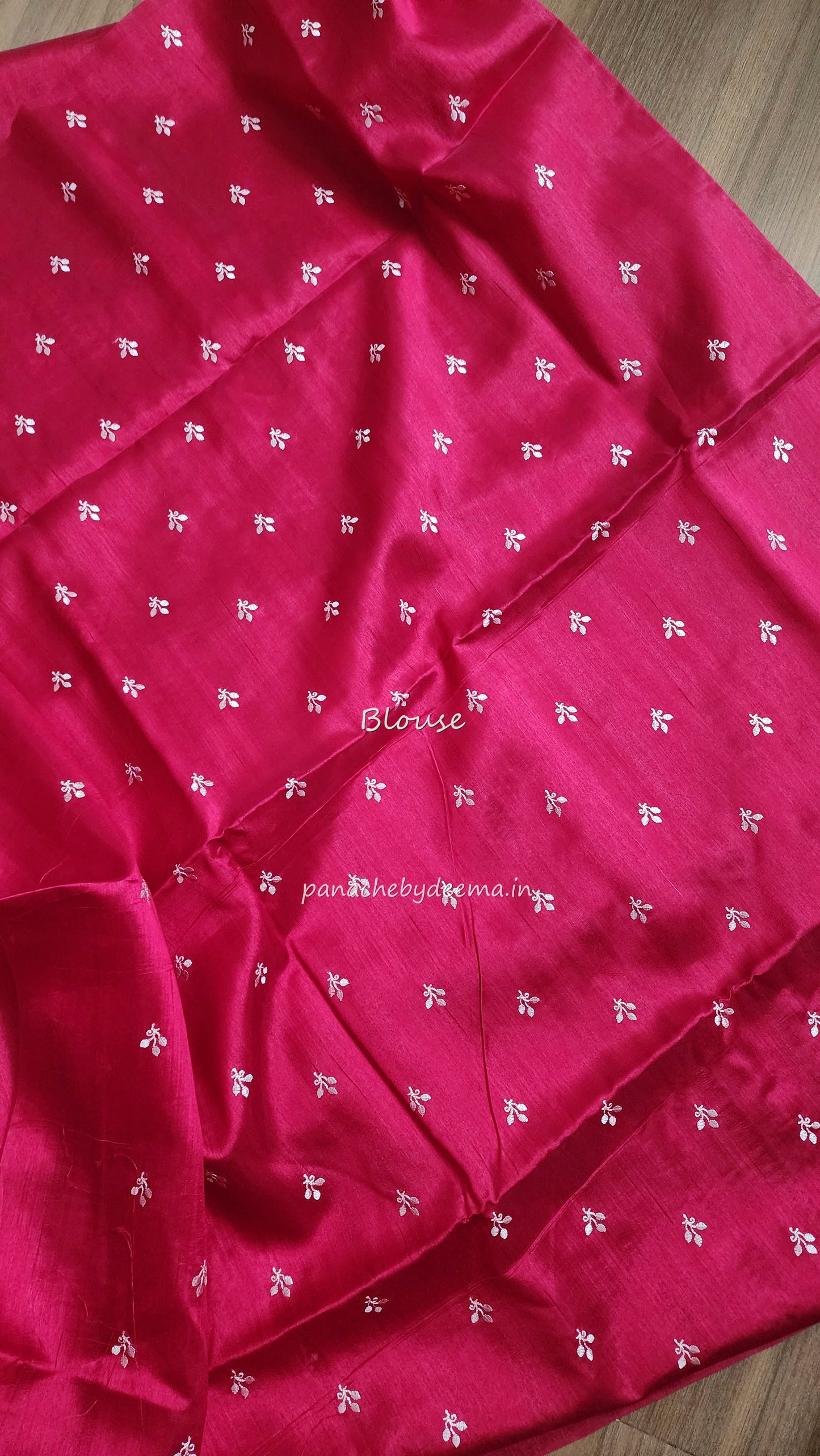 Matka silk designer saree with embroidery | Dark pink | SC2