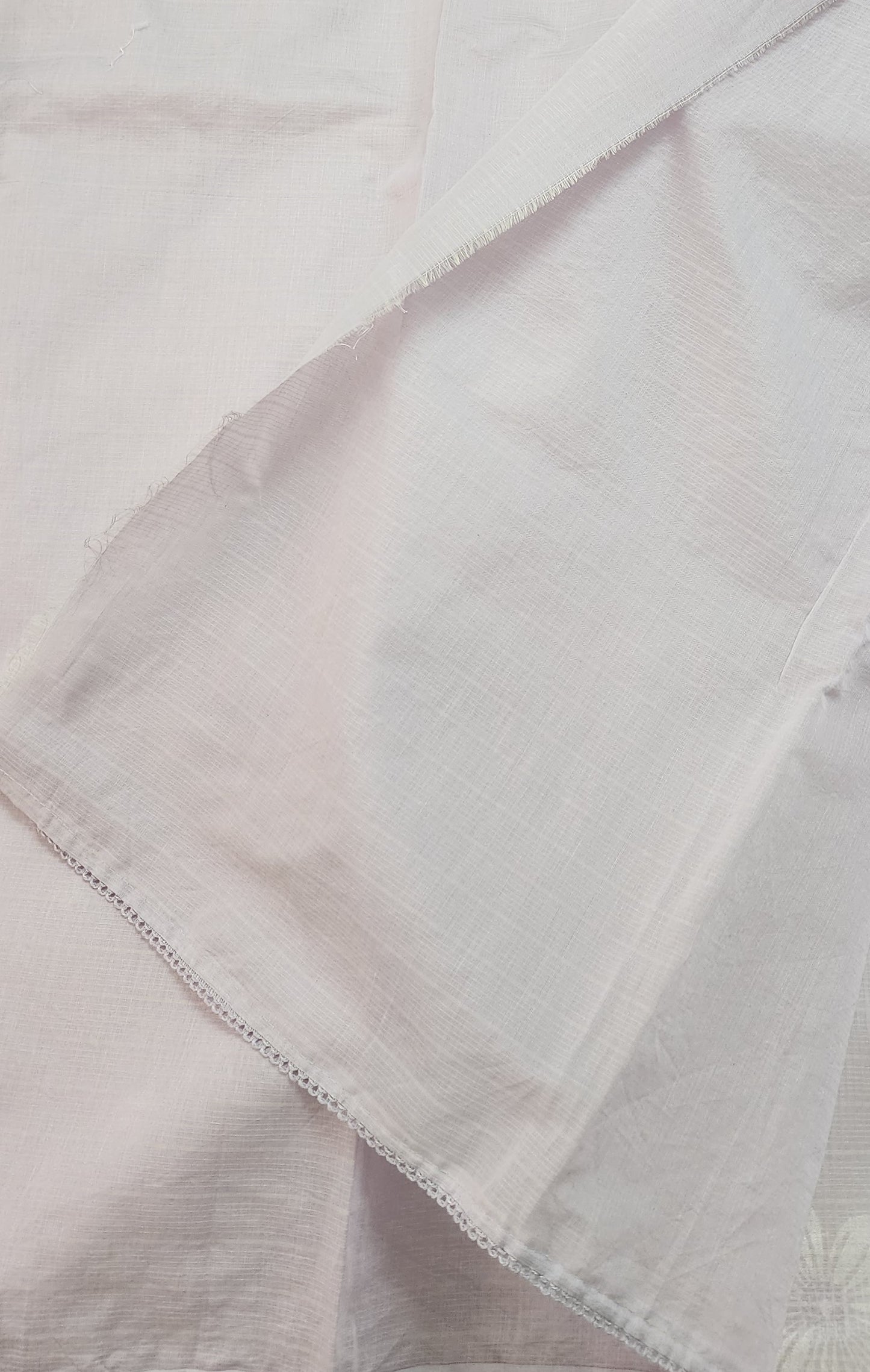 Kota saree with embroidery scalloped border and crochet lace edges| Light lavender |KT4