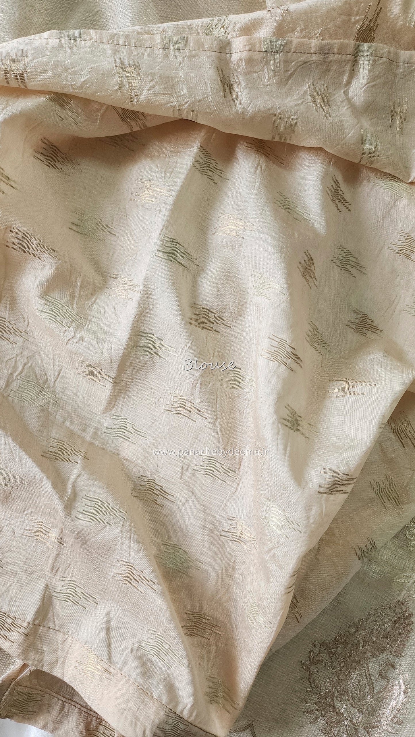 Silky kota saree with floral jaal embroidery | Offwhite | W1