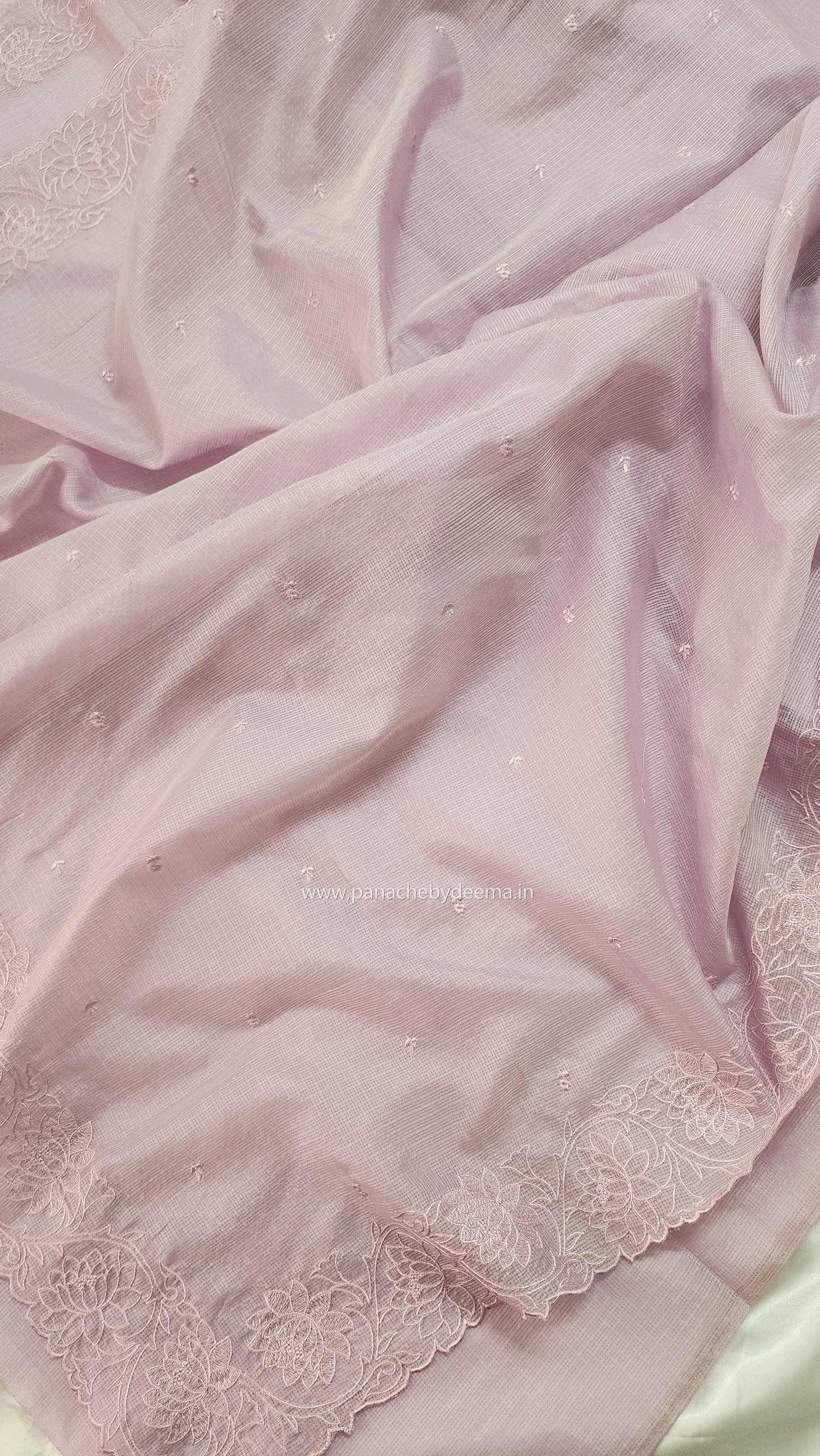 Silky Kota saree with embroidery | Lavender | KAP7