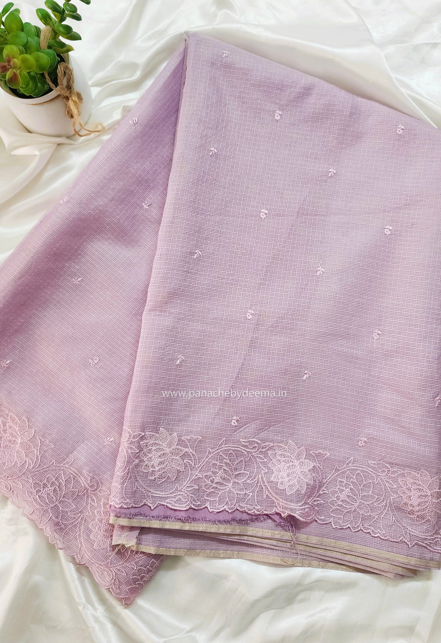 Silky Kota saree with embroidery | Lavender | KAP7