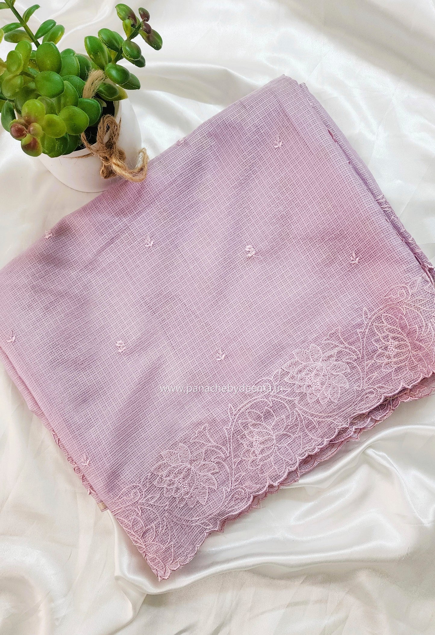 Silky Kota saree with embroidery | Lavender | KAP7