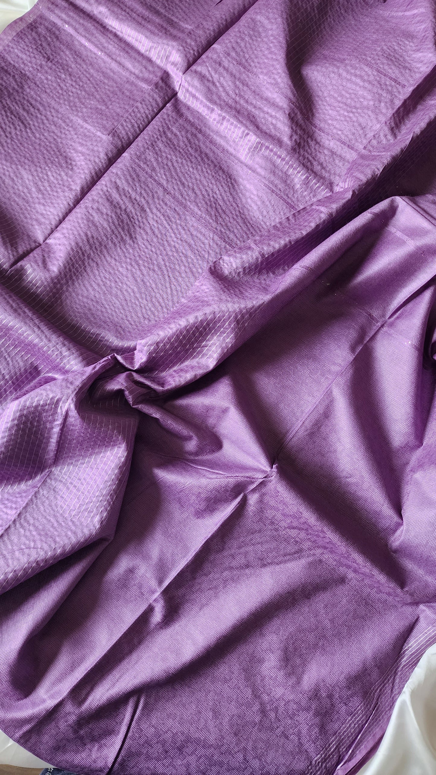 Semi tussar saree with silver zari weaving| Violet | D7
