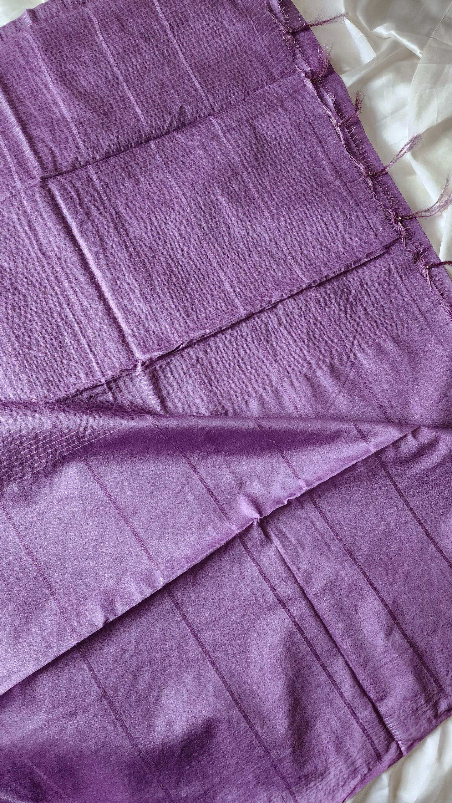 Semi tussar saree with silver zari weaving| Violet | D7