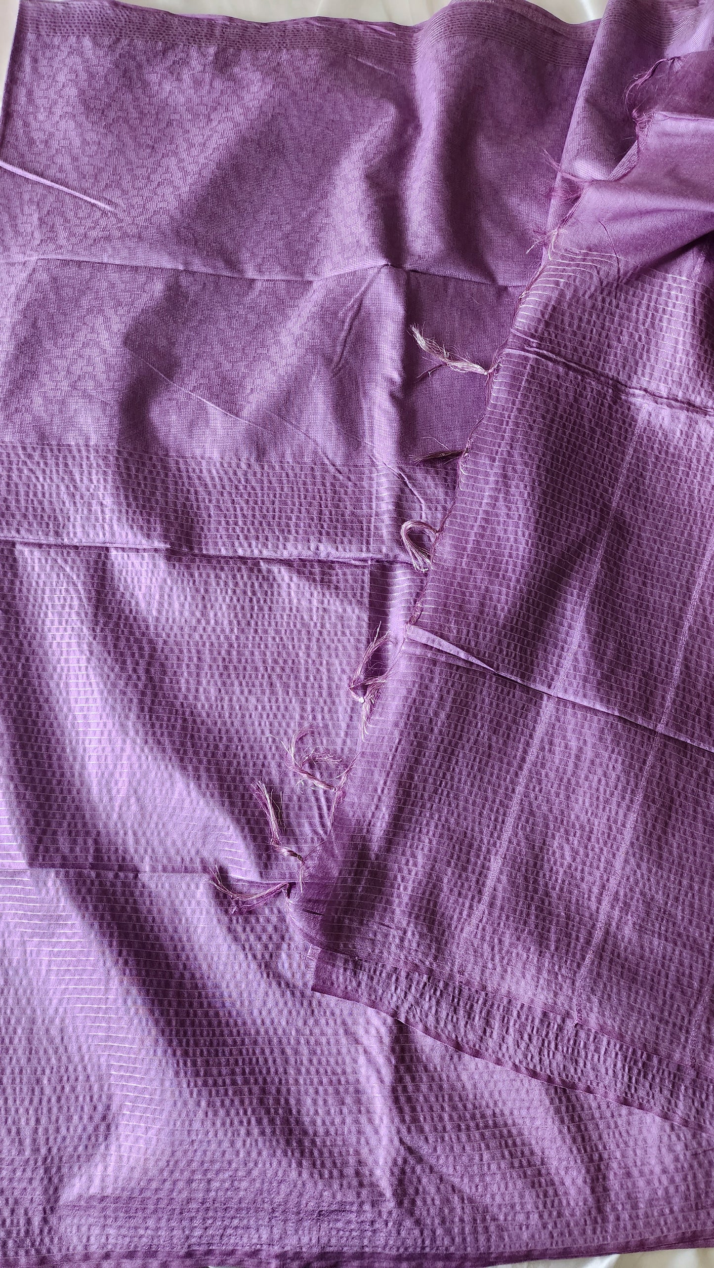 Semi tussar saree with silver zari weaving| Violet | D7
