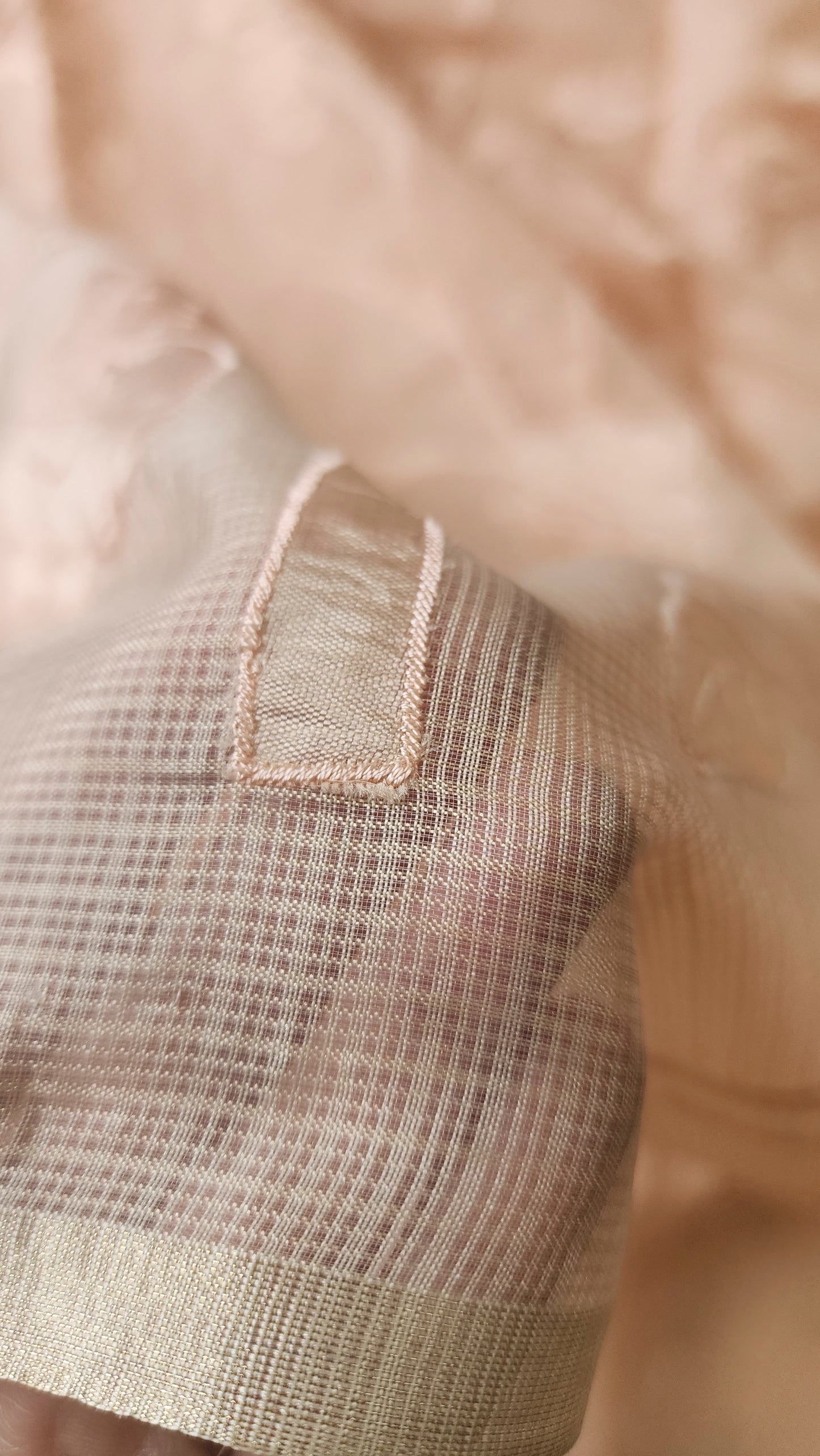 Silky Kota saree with tissue applique | Peach| KAP9