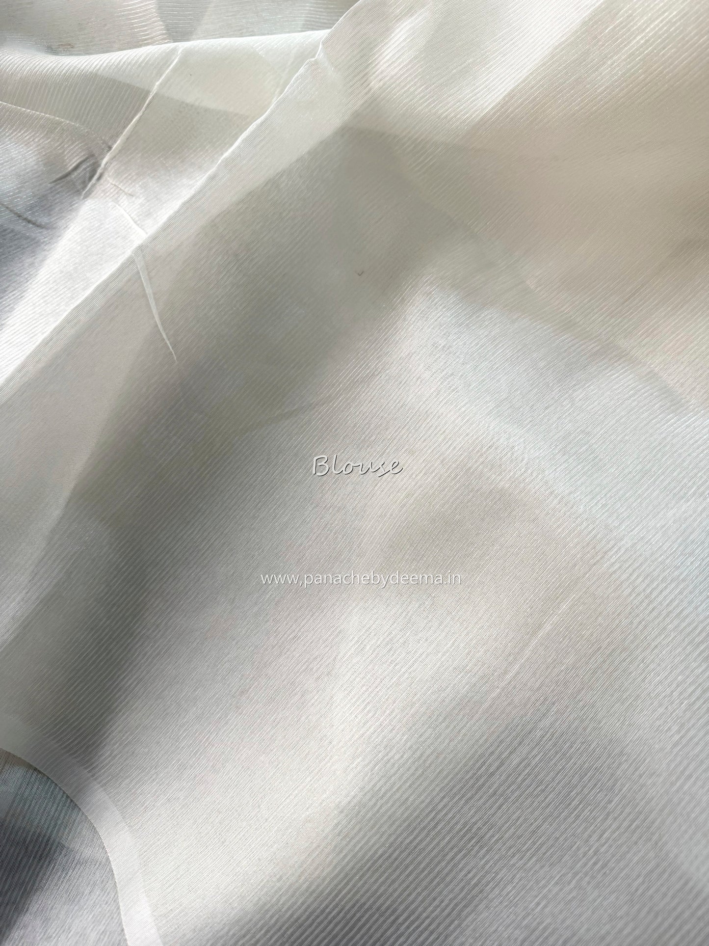Semi chanderi tissue silk saree with embroidery | Light cream with yellow flowers | CHN6