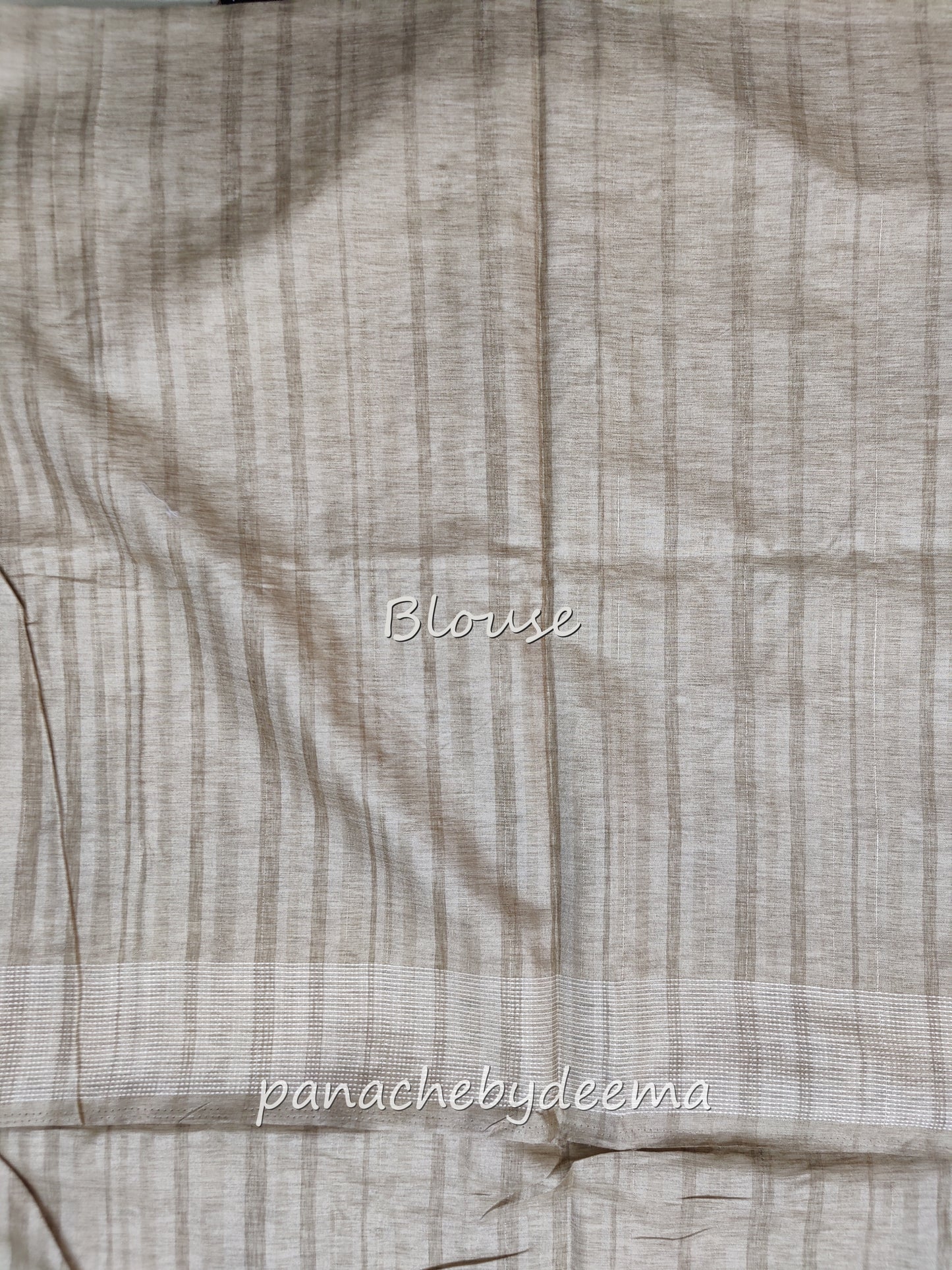 Beautiful semi dupion saree with thread embroidery | Light brown | FL105