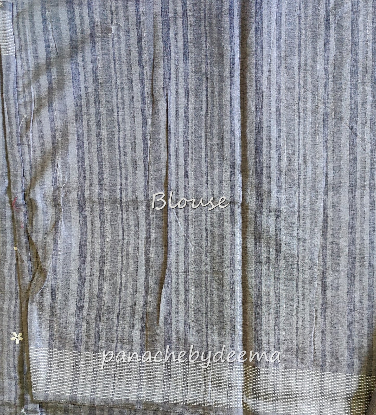 Beautiful semi dupion saree with thread embroidery | Slate blue | FL104