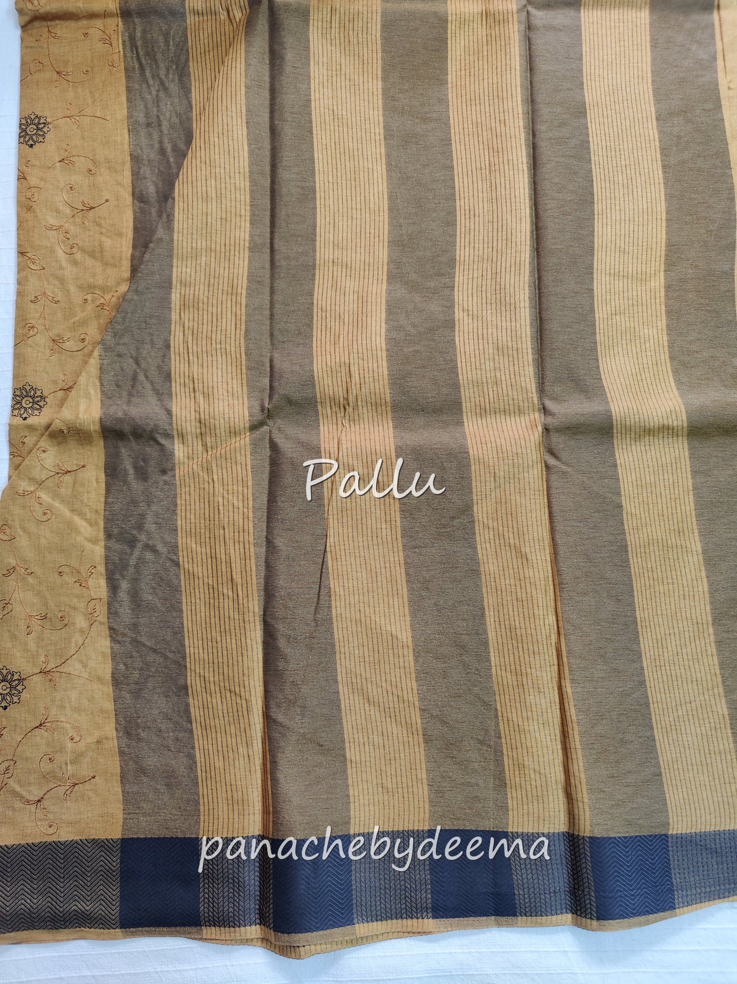 Beautiful semi tussar saree with beautiful thread embroidery | Mustard yellow | RF3