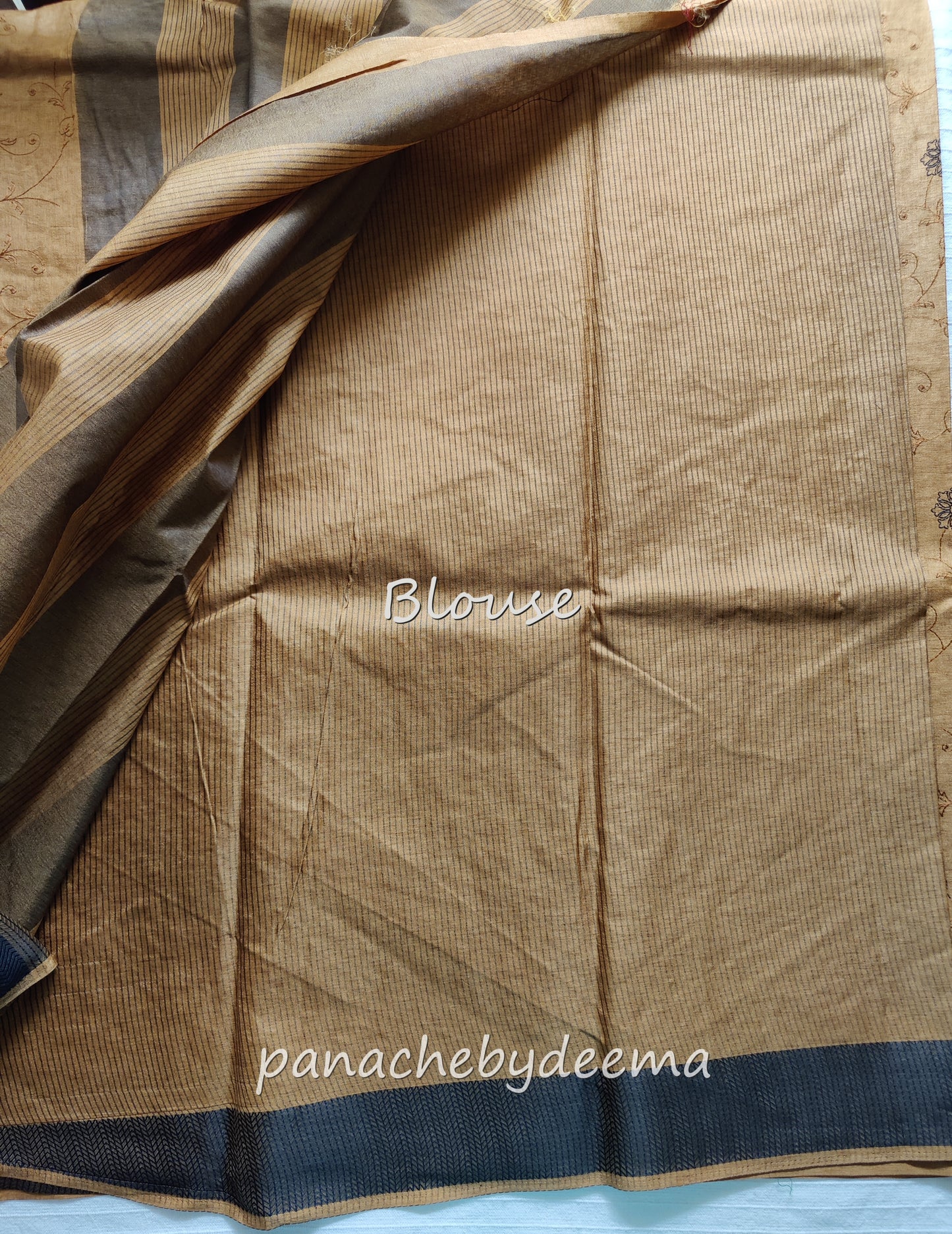 Beautiful semi tussar saree with beautiful thread embroidery | Mustard yellow | RF3