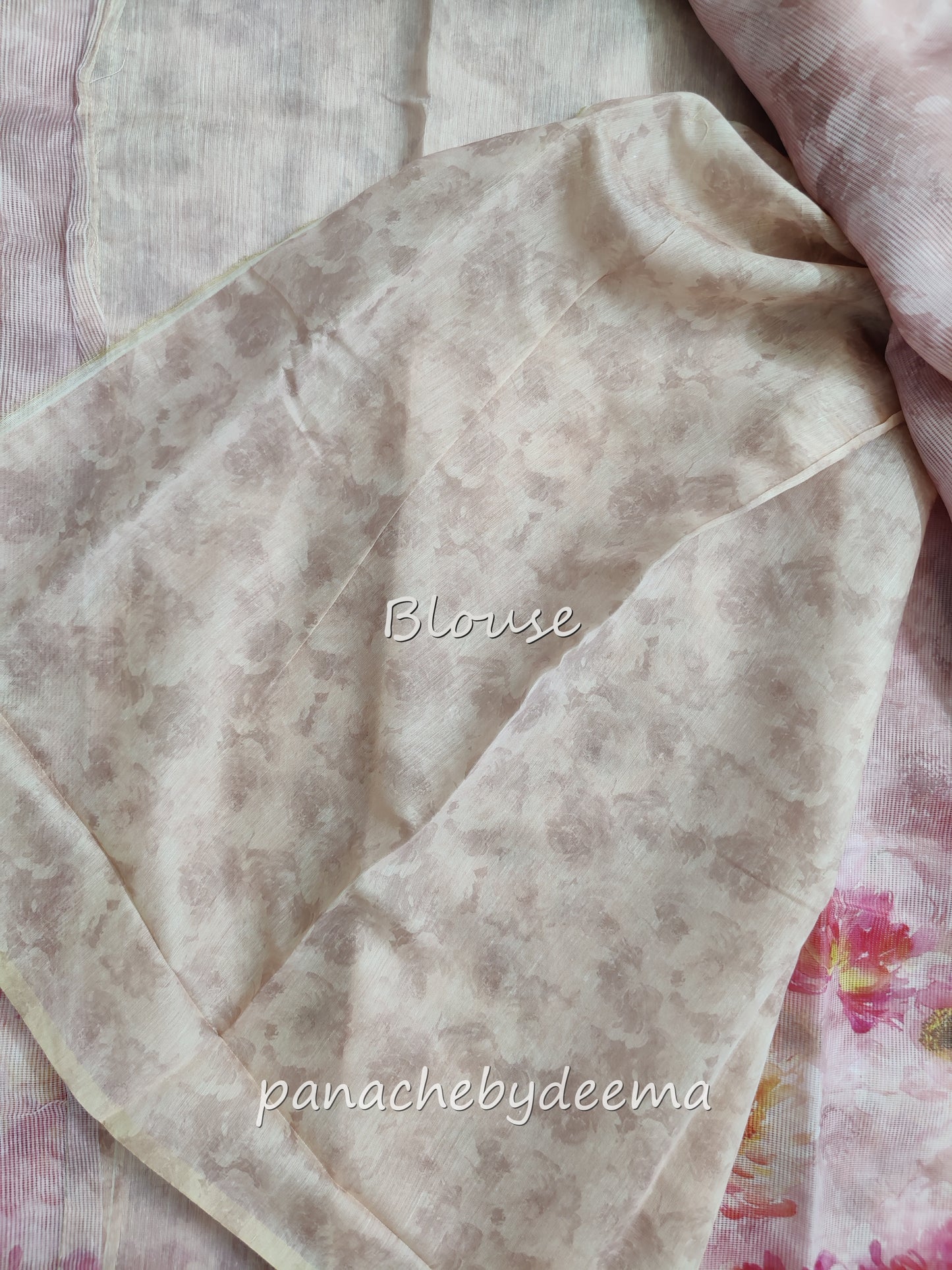 Supernet Kota saree with digital print | Pink | SN1