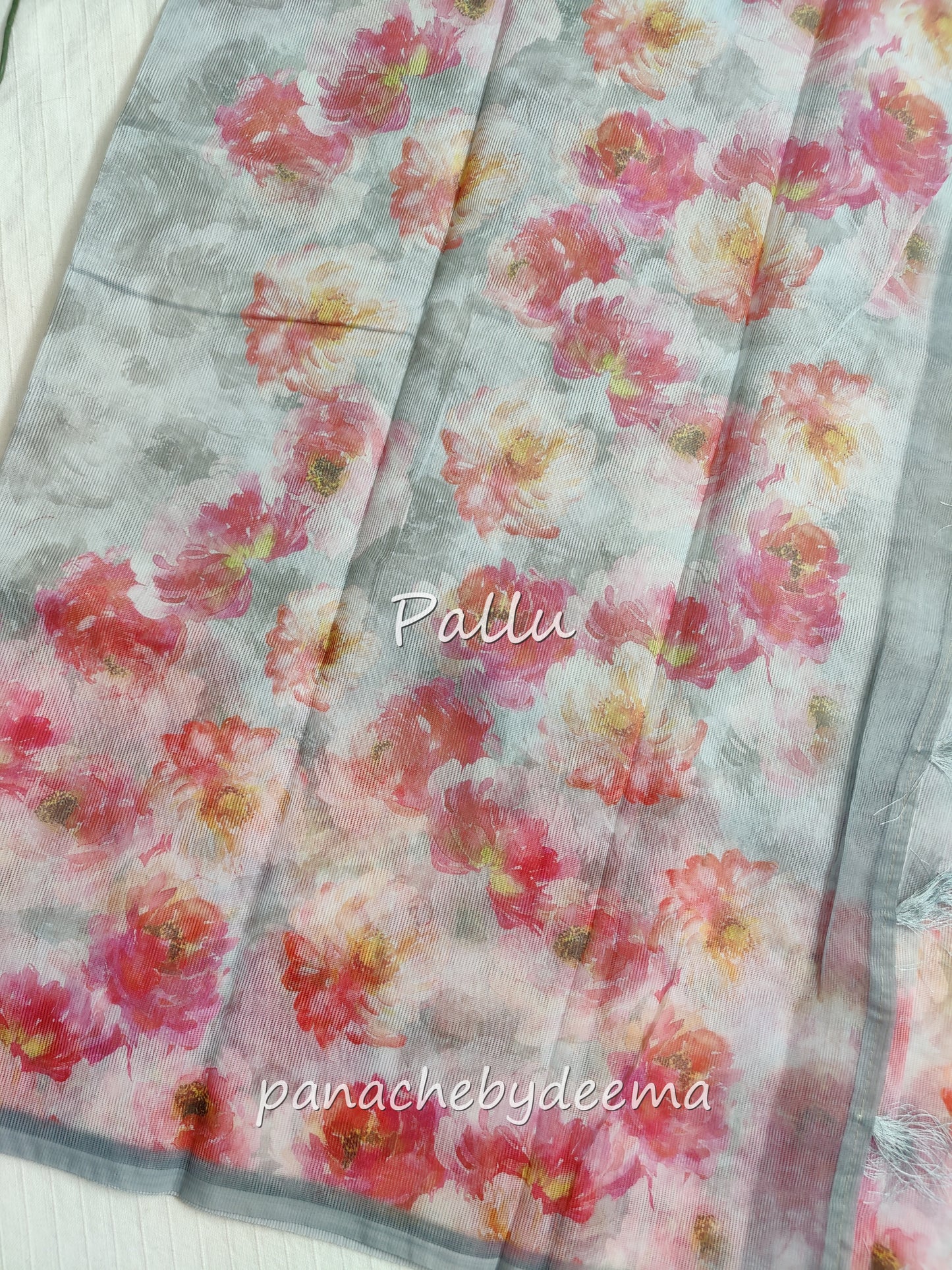 Supernet Kota saree with digital print | Powder blue | SN3