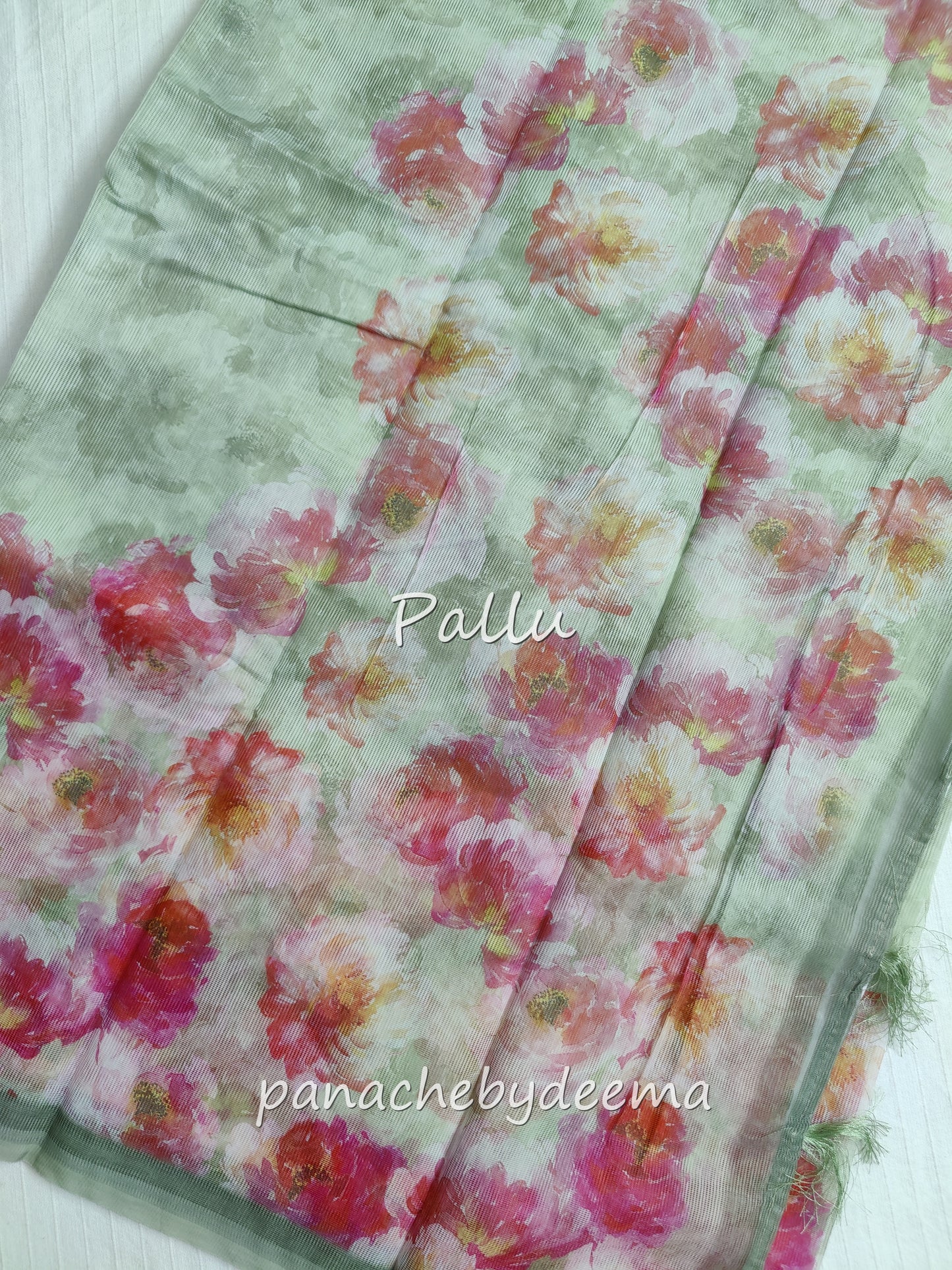 Supernet Kota saree with digital print | Green | SN4