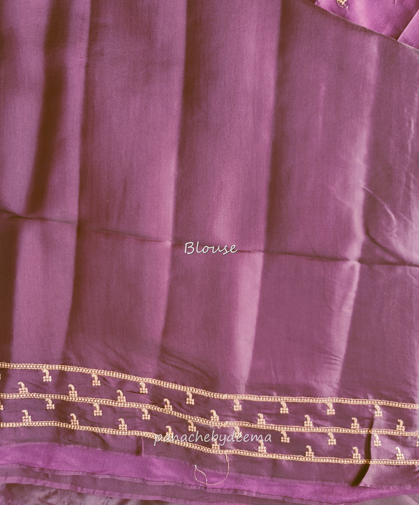 Beautiful soft semi silk saree with copper zari embroidery | Dark purple | MS108