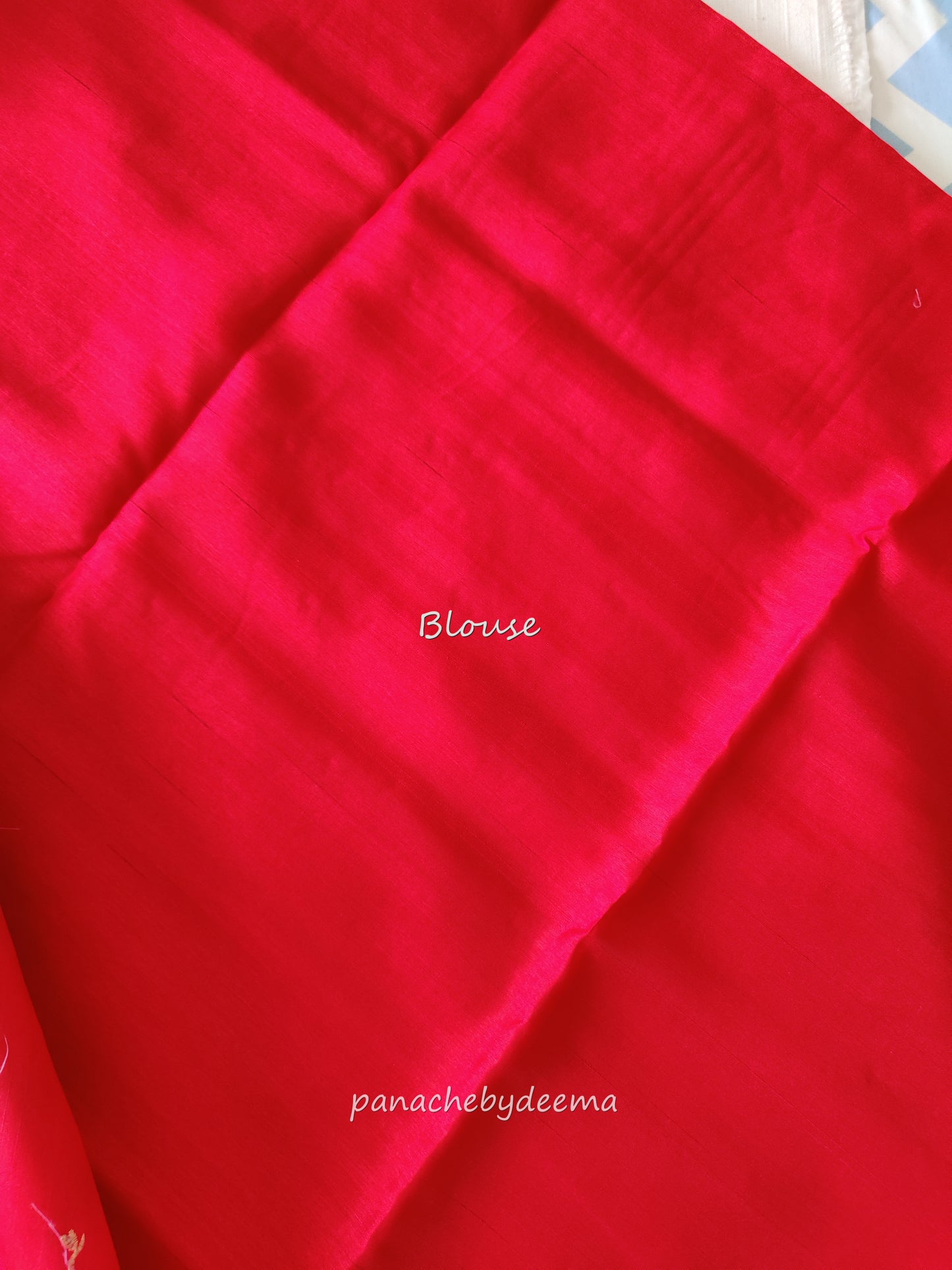 Look festive ready in this premium semi raw silk designer saree with beautiful copper zari embroidery | Red | P13