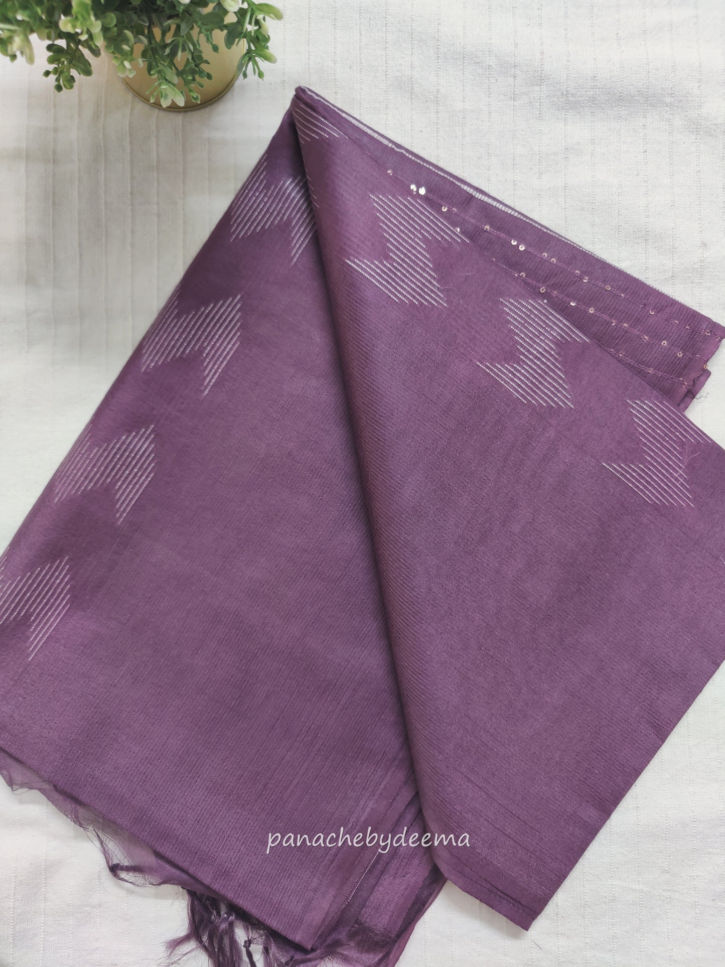 Beautiful semi munga silk saree | Purple light | MS4