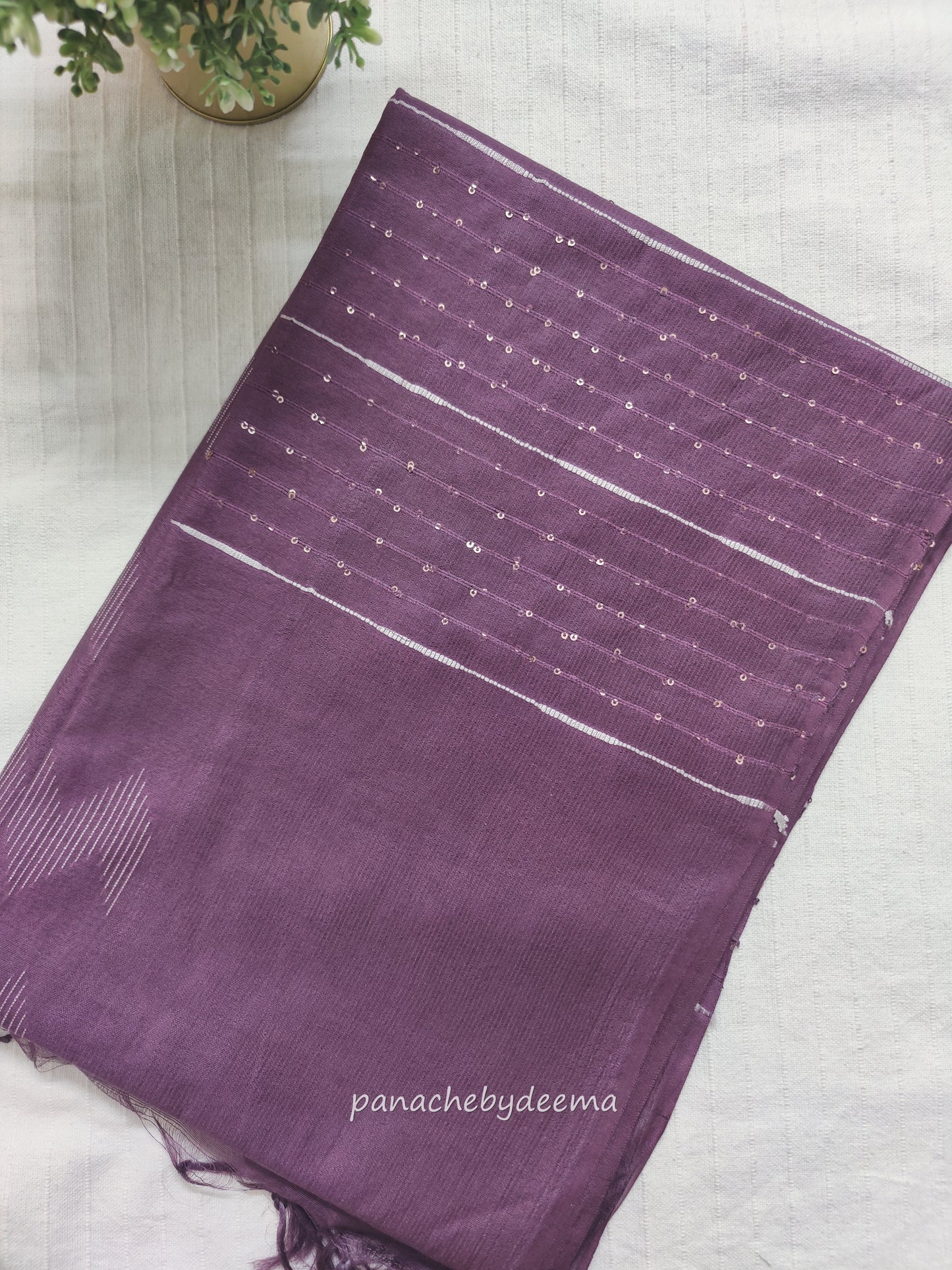 Beautiful semi munga silk saree | Purple light | MS4