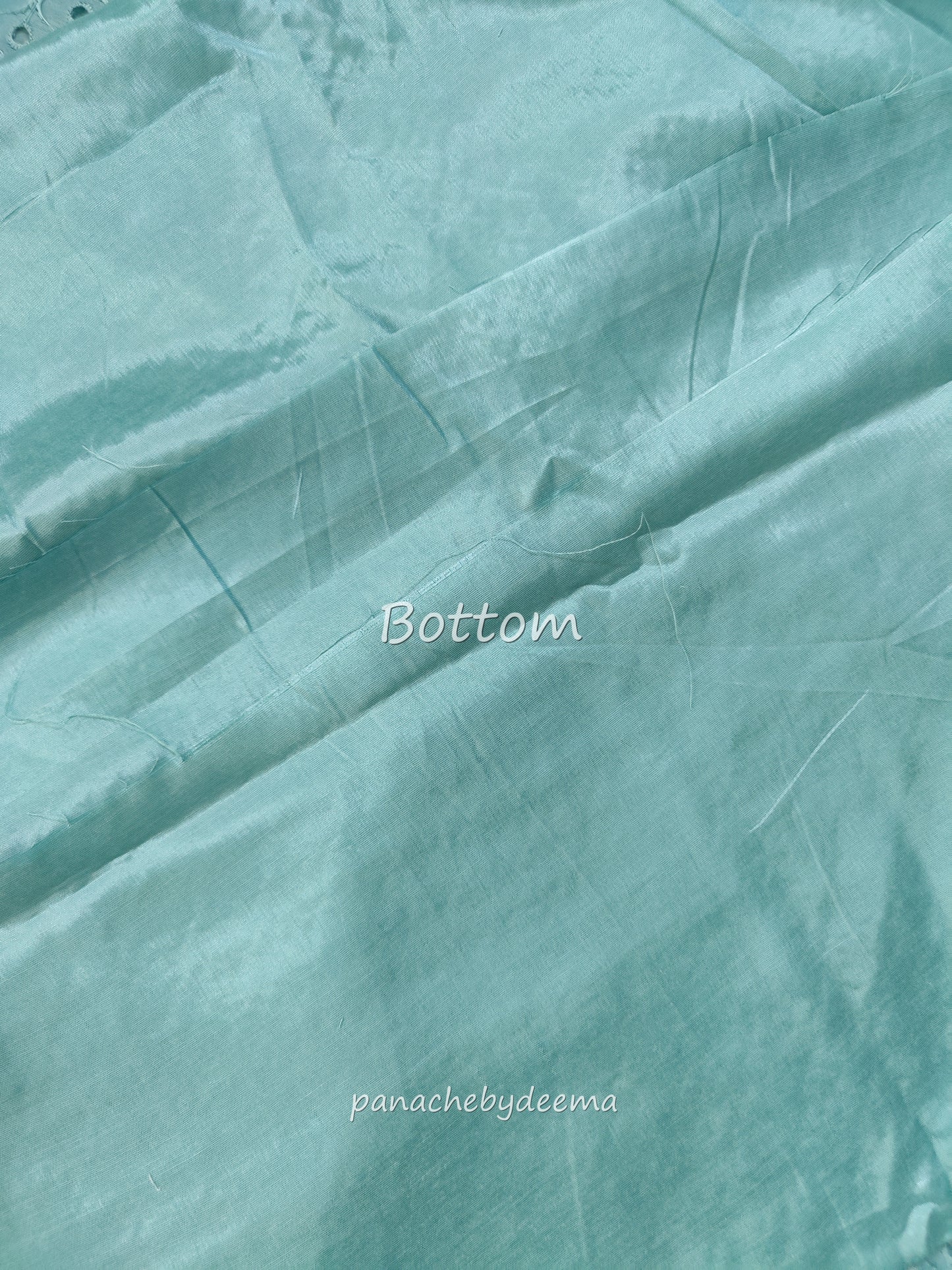 Semi raw silk hakoba material unstitched salwar set | Sea blue| H4
