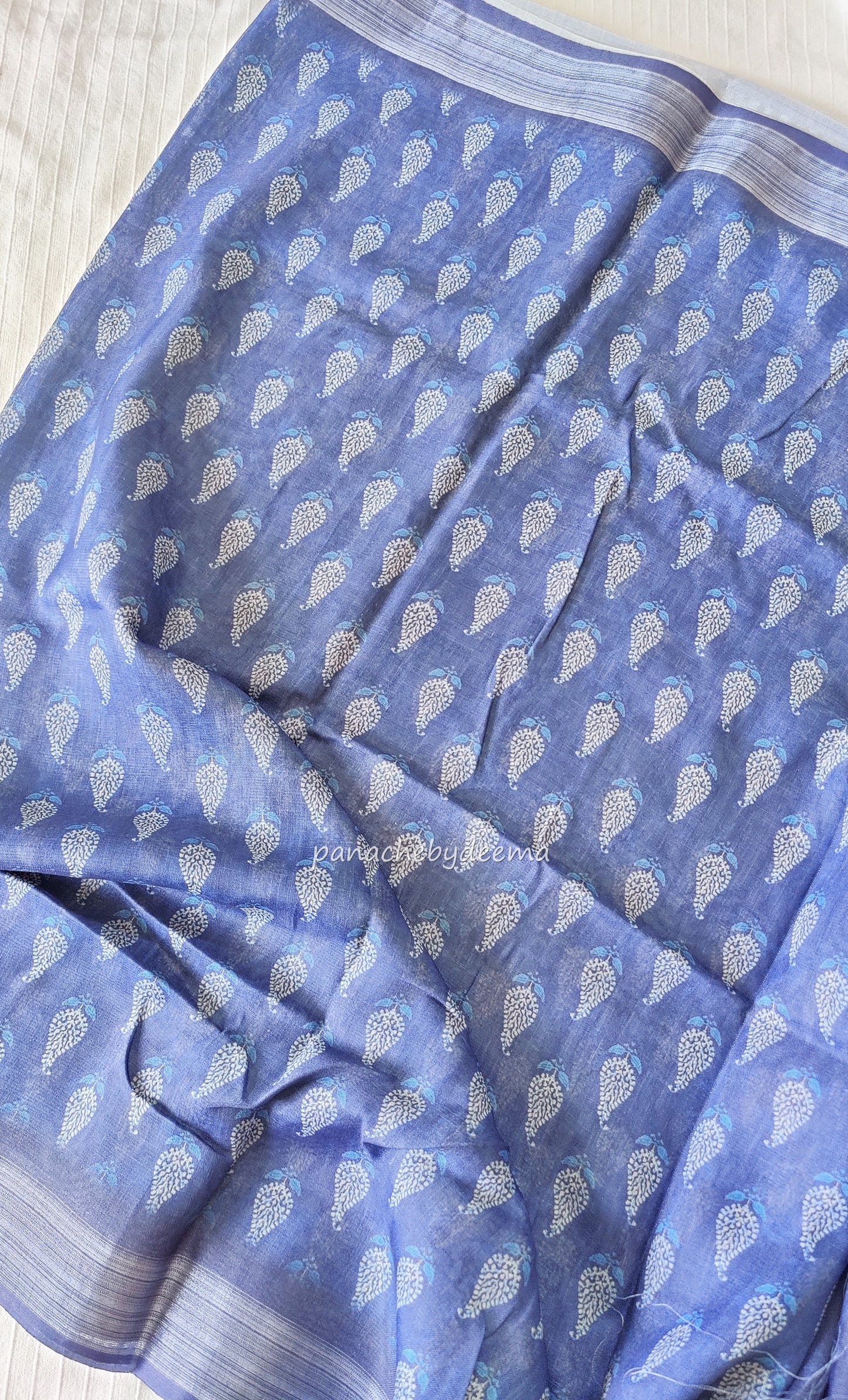 Semi Linen Indigo saree | IN5
