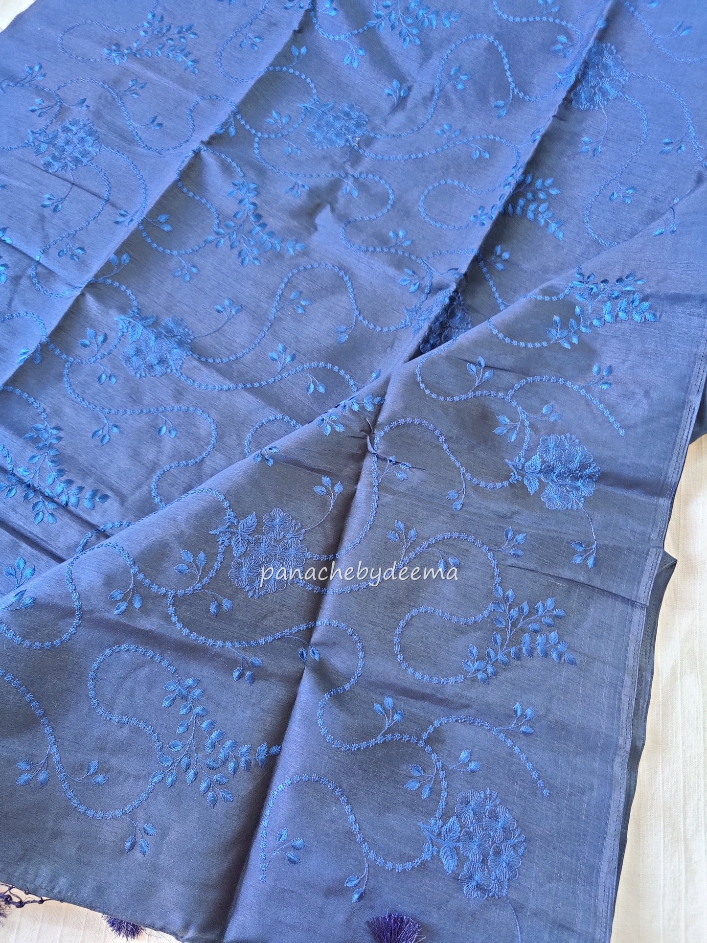 Art silk saree with embroidery | Blue | A5