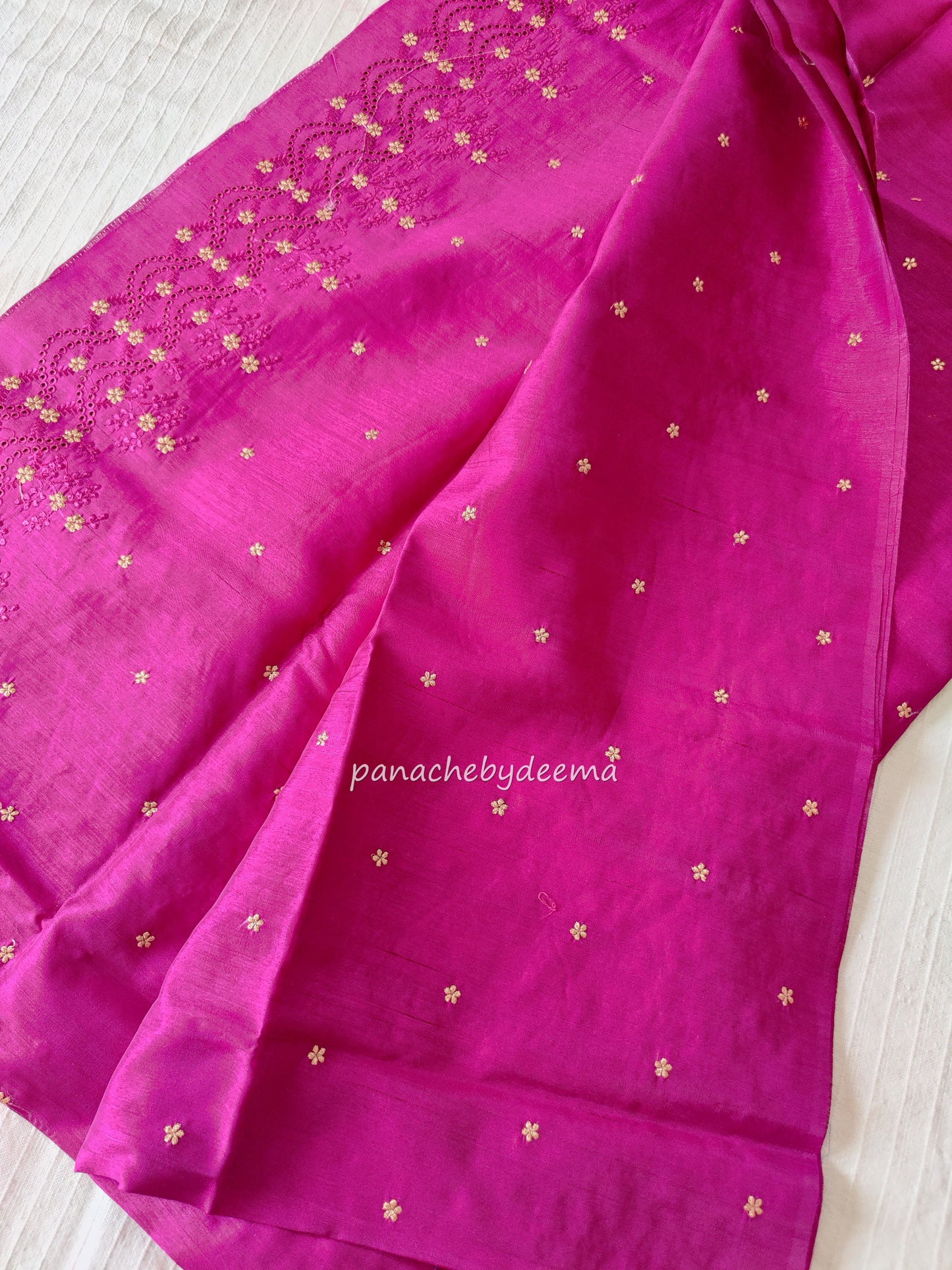 Matka silk designer saree with cut work borders and embroidery | Majenta | MT17